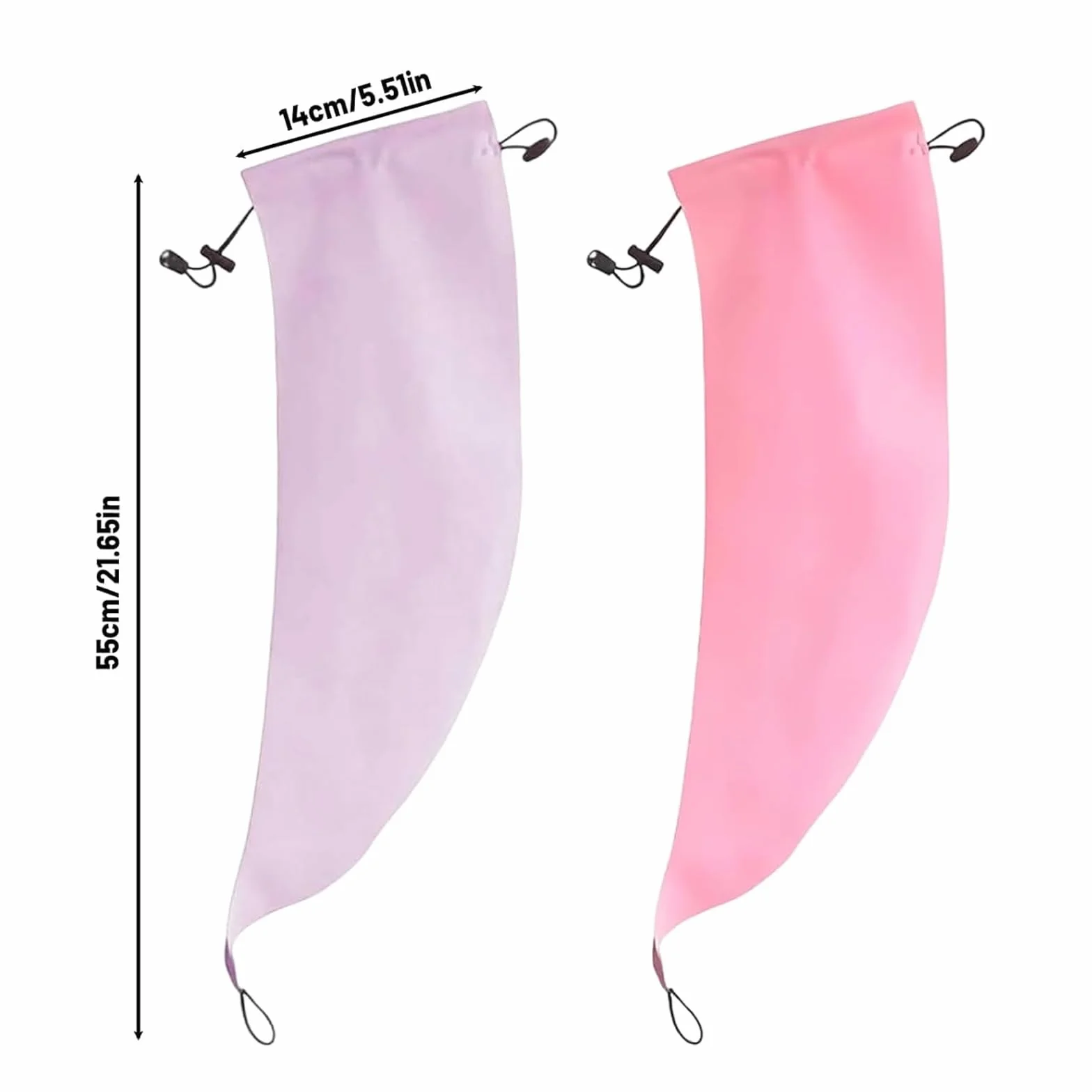Crown Wash Lot de 2 bonnets de douche imperméables pour femme - Housse queue de cheval pour natation, spa et voyages (rose, violet)