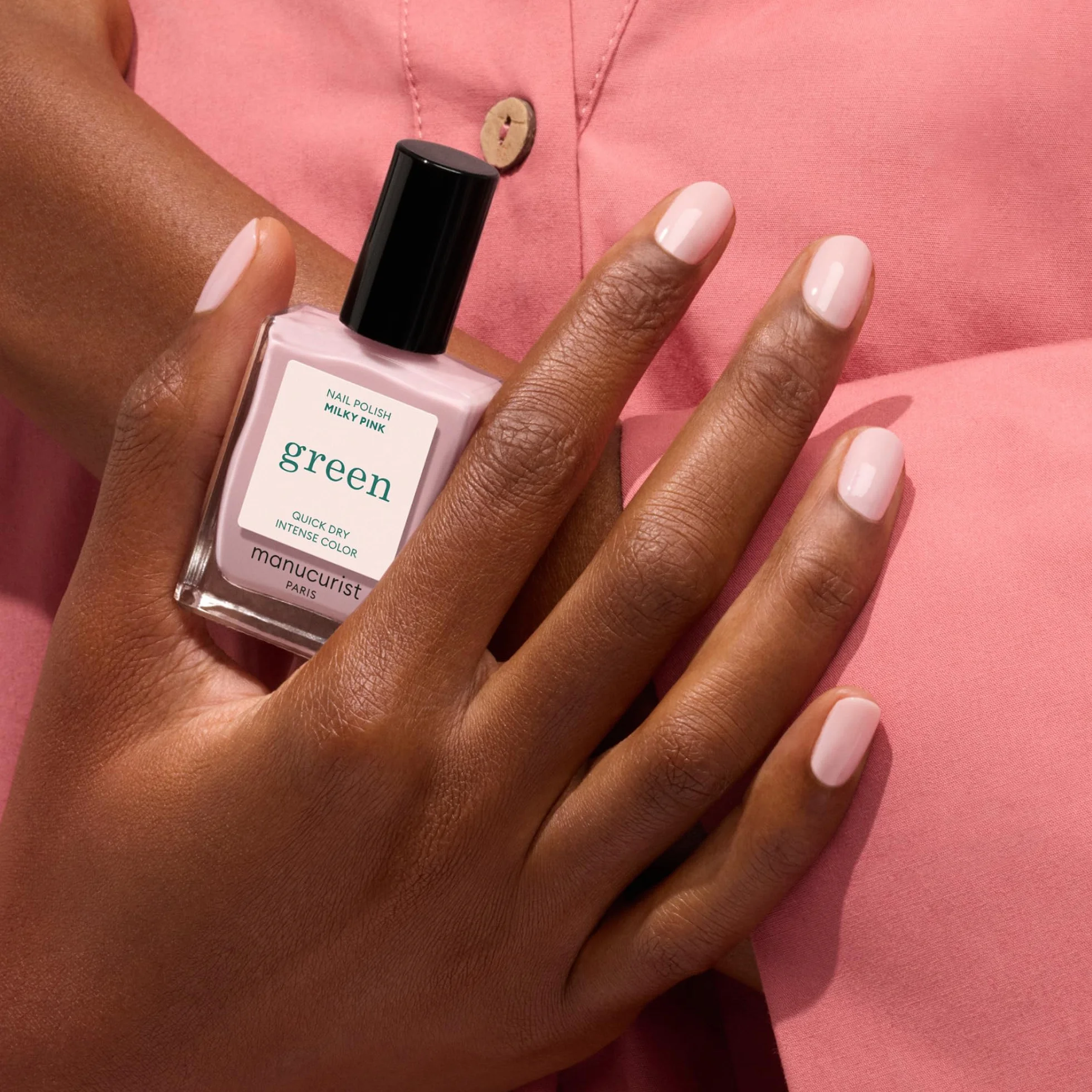 Manucurist Green Vernis à Ongles Rose Laiteux Milky Pink Nail Polish Vegan Made in France
