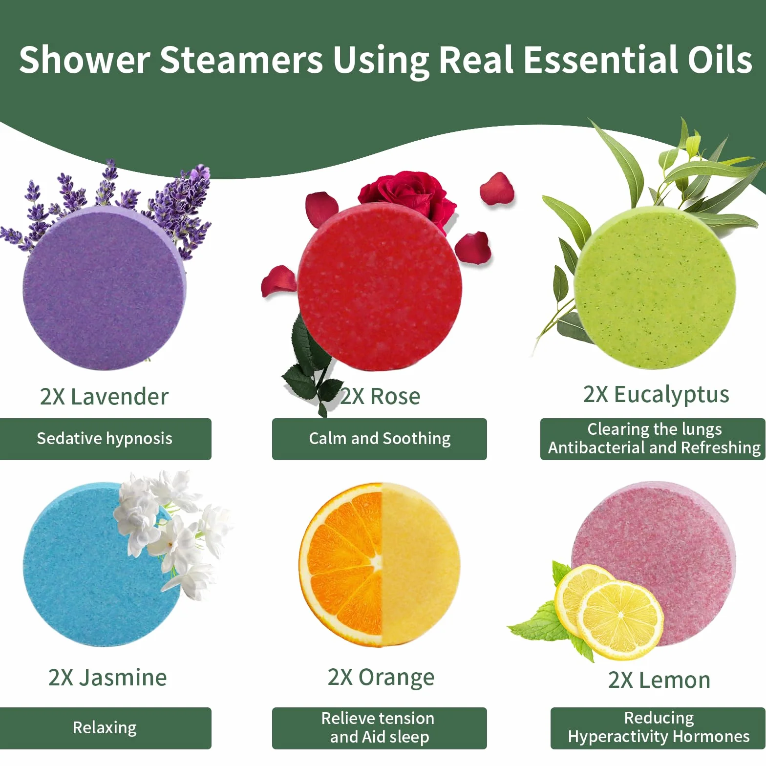 Set Bombes de Douche Huiles Essentielles Naturelles Cadeau Relaxation Spa