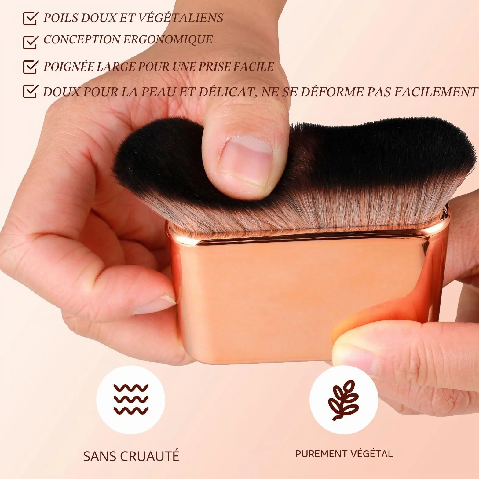 Brosse de bronzage Kabuki pinceau autobronzant corps jambes fond de teint mélange applicateur