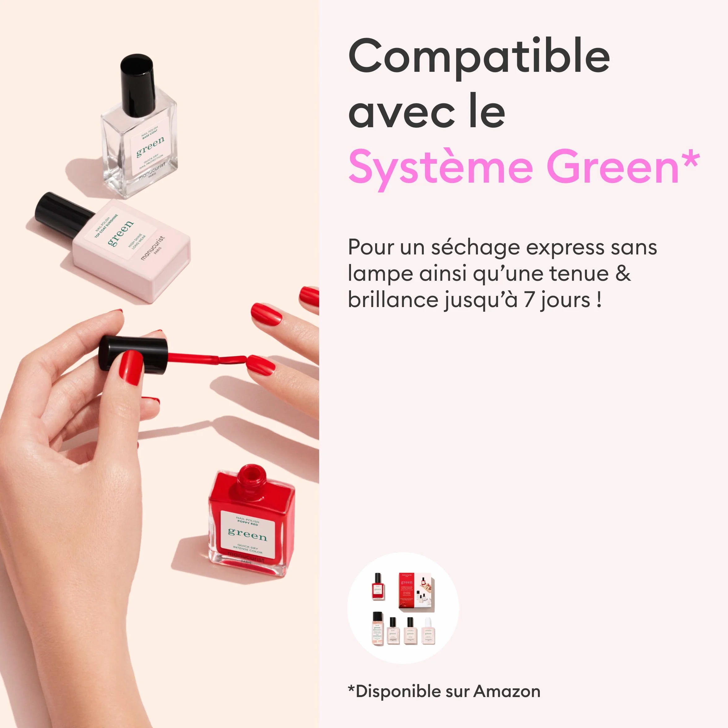 Manucurist Green Vernis à Ongles Blanc Laiteux Milky White 9-Free Vegan Bio Sourcé 15ml