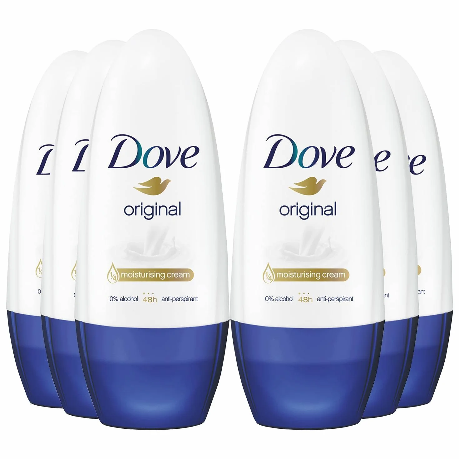 Dove Lot de 6 déodorants anti-transpirant 48H sans alcool 50 ml