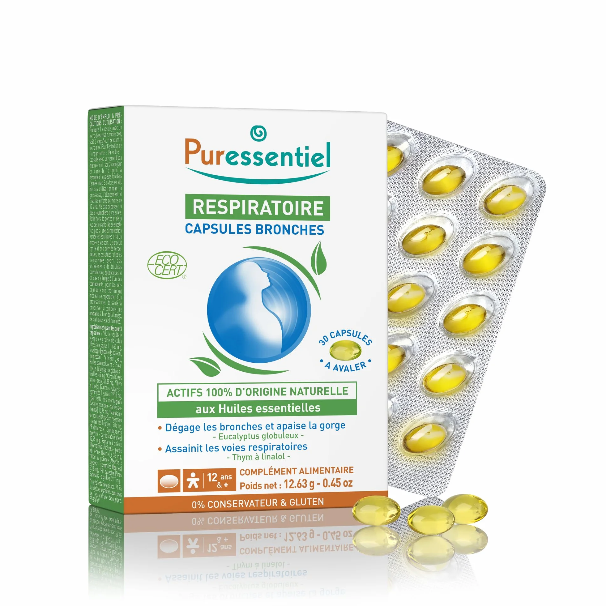 Puressentiel Respiratoire Capsules Bronches Huiles Essentielles Bio 30 capsules