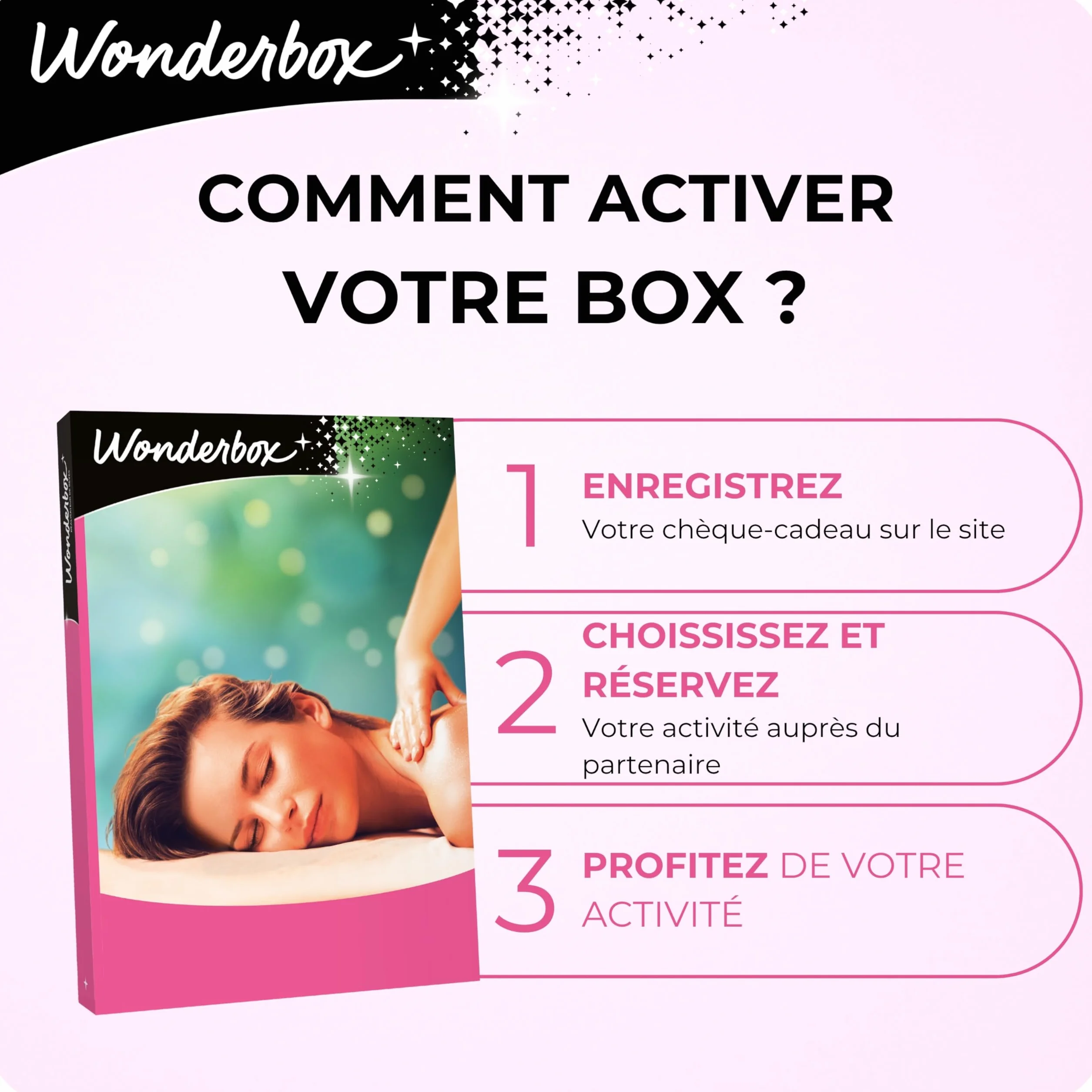 Wonderbox Coffret Cadeau Invitation au Bien Être 5000 Soins du Visage Gommage aux Agrumes Beauté des Mains Accès au Spa pour 1 Personne