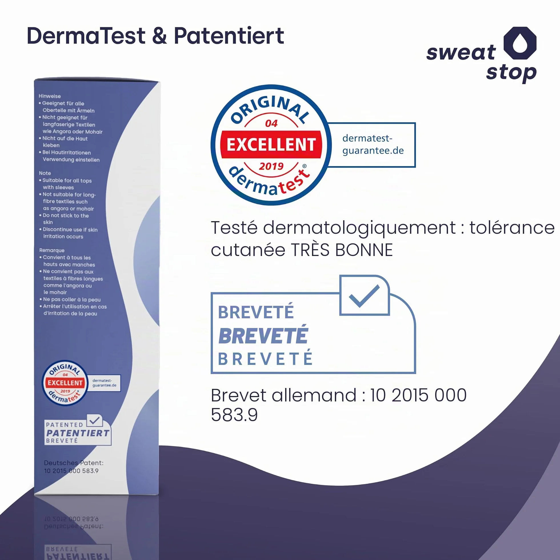 SweatStop patches anti auréoles pour les aisselles contre les taches de sueur | auto-adhésifs, absorbants et discrets - Sécurité 24h