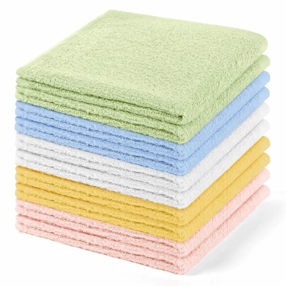 Lingette Démaquillante Lavable en Microfibre 25x25cm, Fibre de Charbon de Bambou, Lot de 10