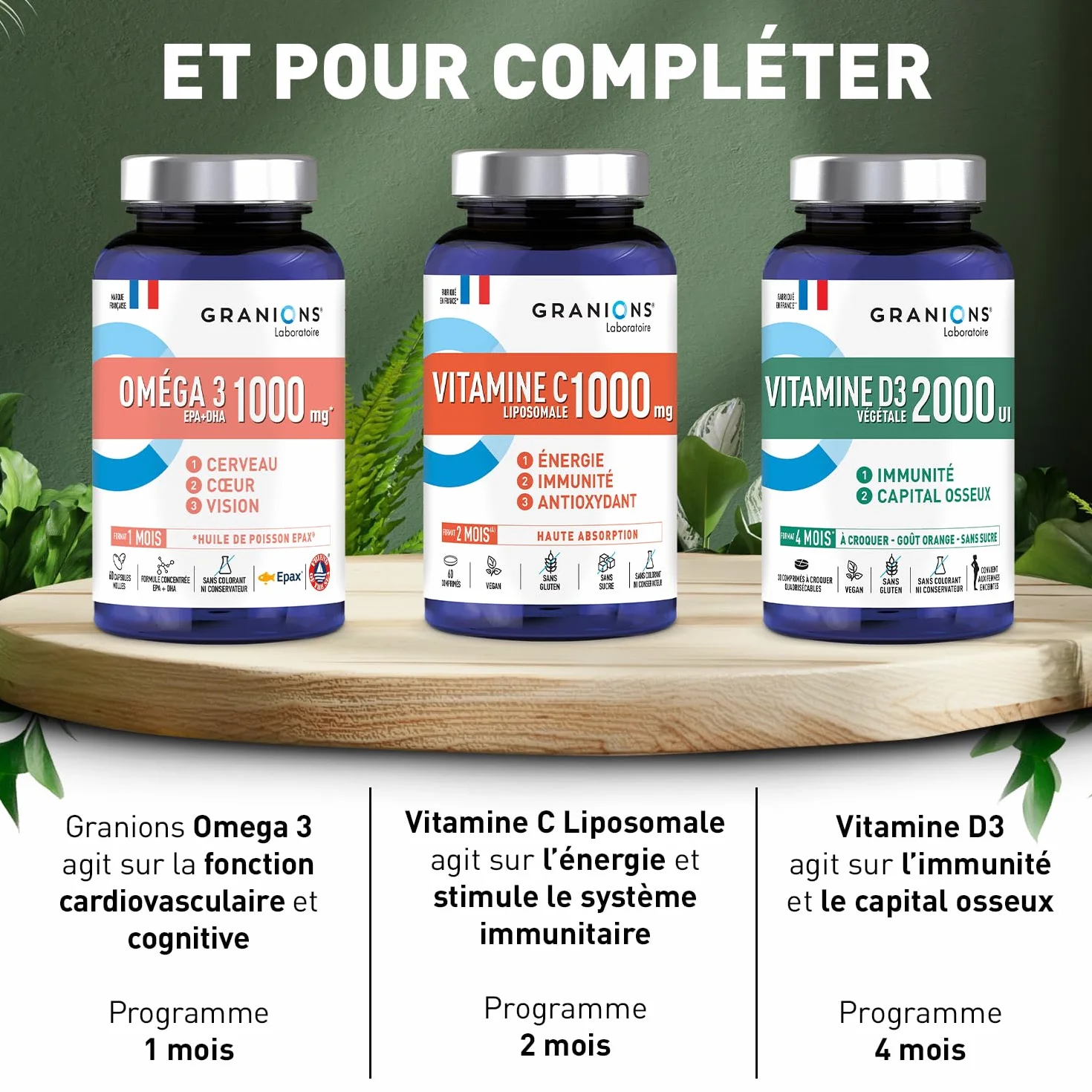 MAGNESIUM BISGLYCINATE 360 MG GRANIONS Magnesium Fort Dosage Vitamine B6 Anti Stress Adulte 60 Comprimés
