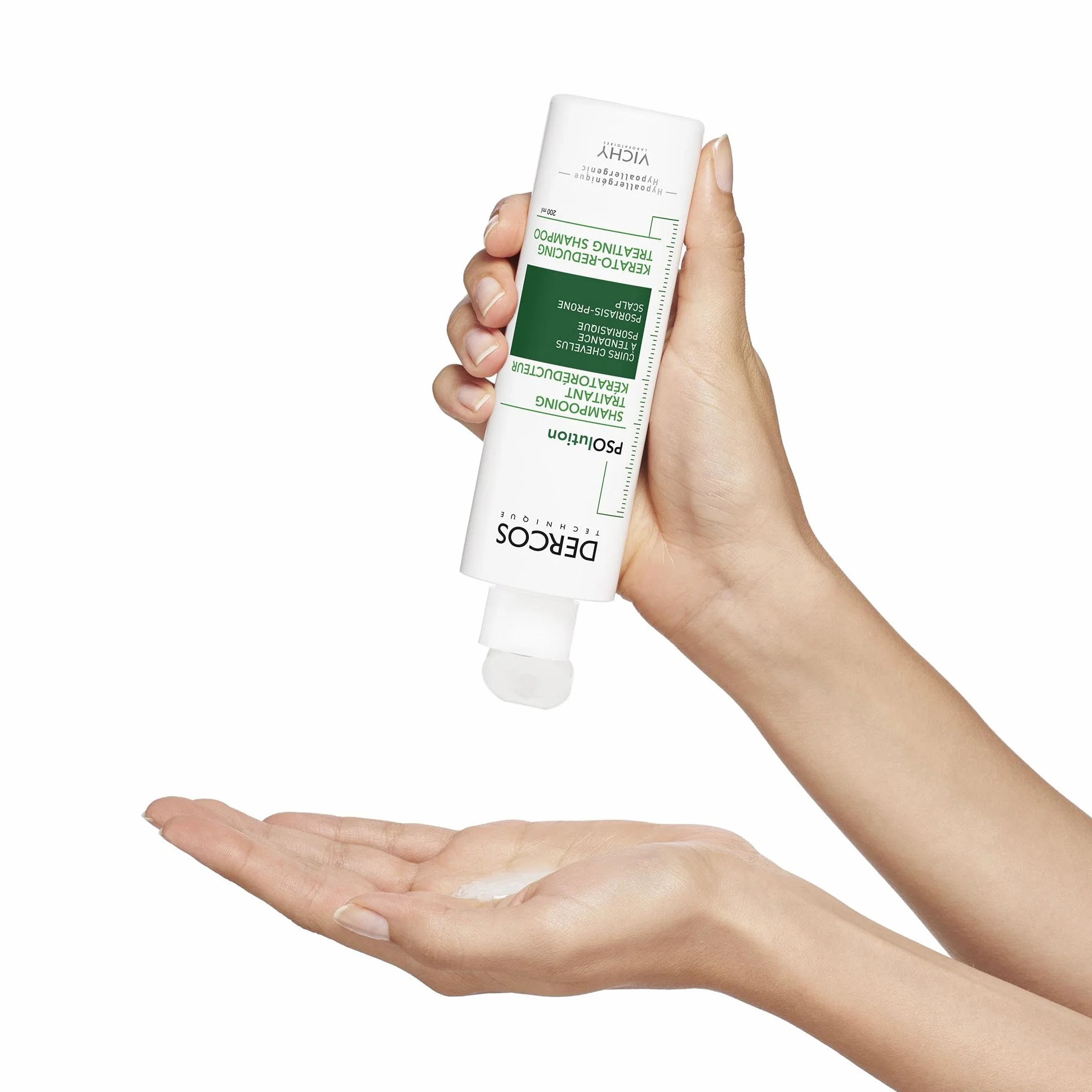 VICHY DERCOS PSOlution Shampooing Traitant Kératoréducteur Anti-Squames Anti-Démangeaisons Urée 5 % Acide Salicylique 2 % 200 ml