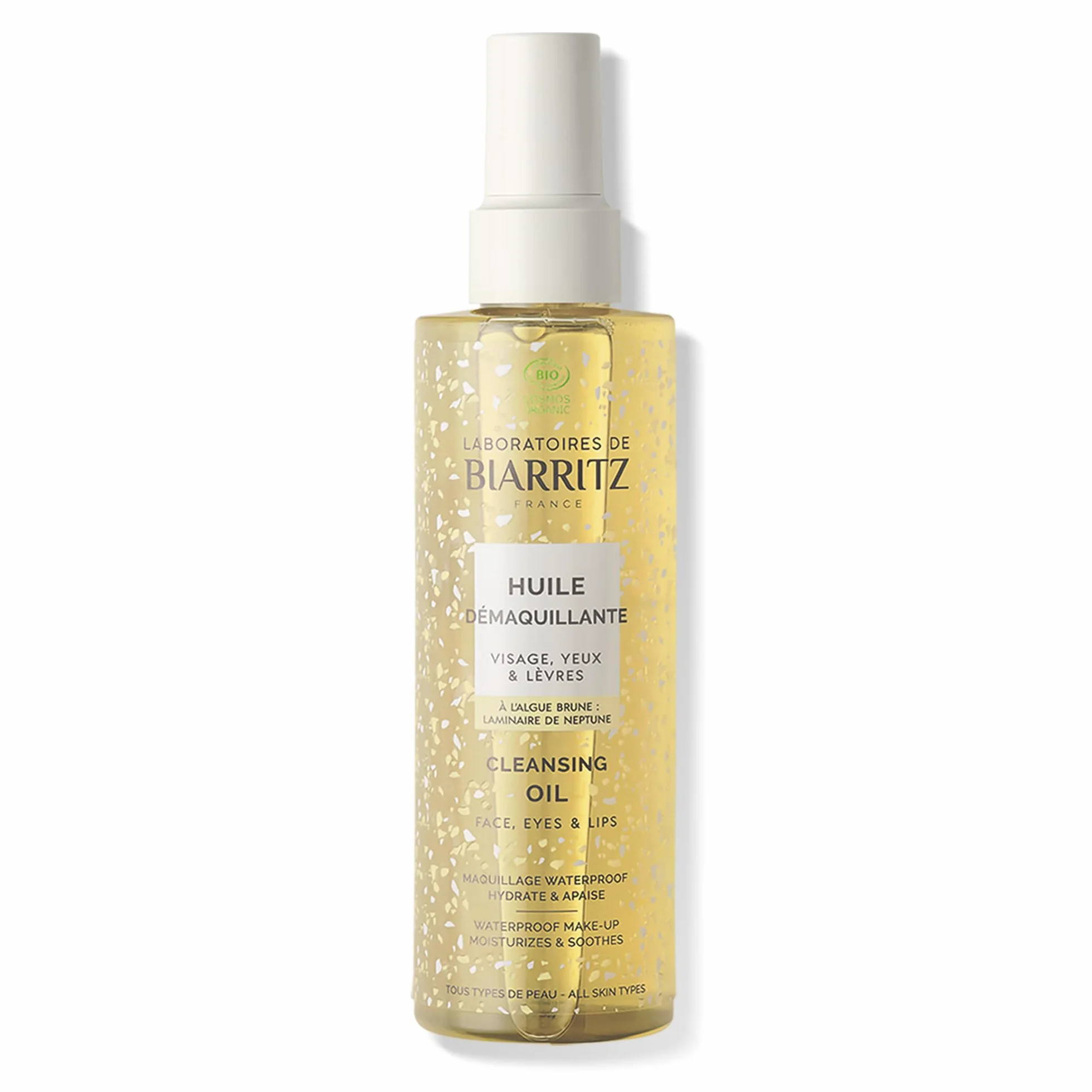 Laboratoires de Biarritz - Huile Démaquillante Visage, Yeux, Lèvres - Démaquille, Hydrate et Apaise - Efficace sur Maquillage Waterproof - Certifiée Bio - Formule Vegan - Fabriquée en France - 200 ml