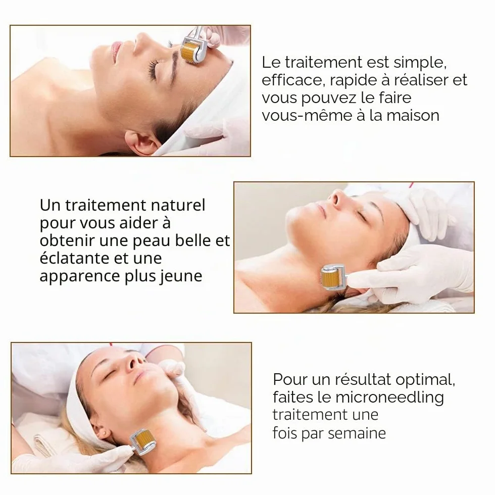 192 Dermaroller Système de Micro-aiguilles en Titane Outils de Soins de la Peau du Visage pour le Traitement du Visage, la Repousse des Cheveux, la Croissance de la Barbe,1.5mm