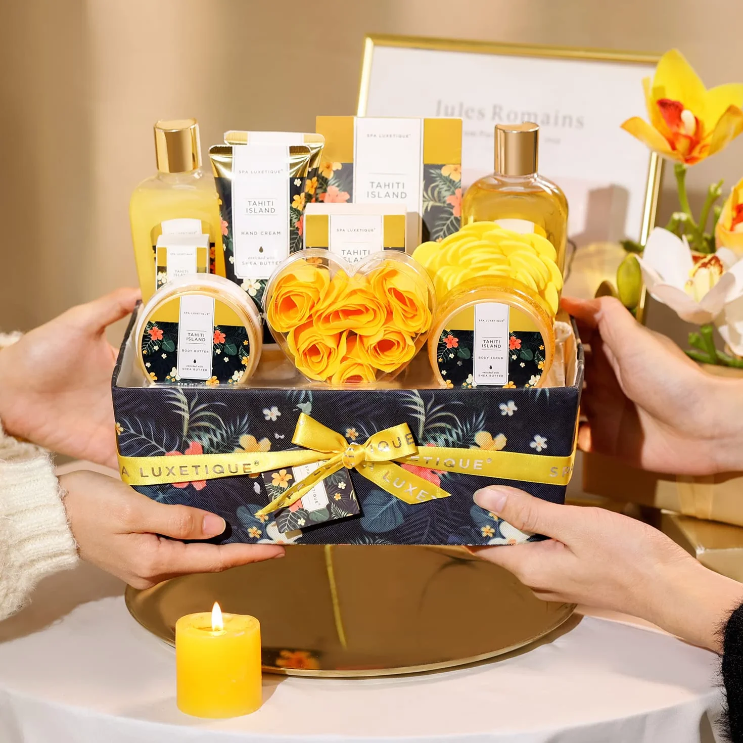 Spa Luxetique Coffret Cadeau Femme 12 Pièces Huile Essentielle Tahiti Soin Bain