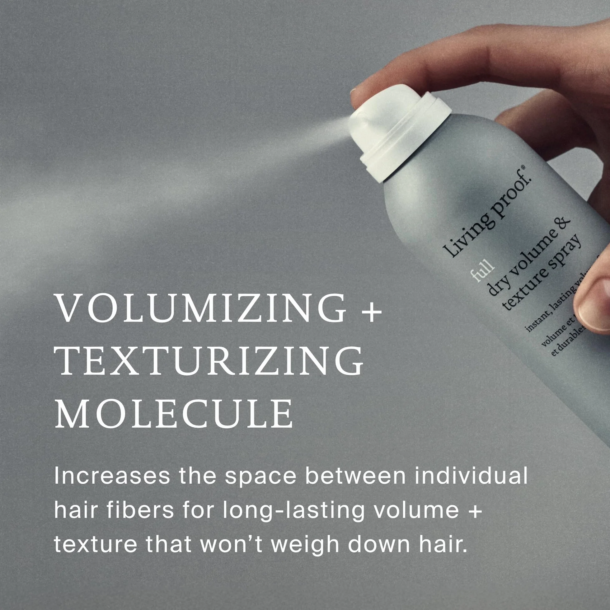 Living Proof Full Dry Volume & Texture Spray | Spray texturisant pour cheveux fins et clairsemés pour du volume et du corps | Protection contre la chaleur et look naturel | 95ml