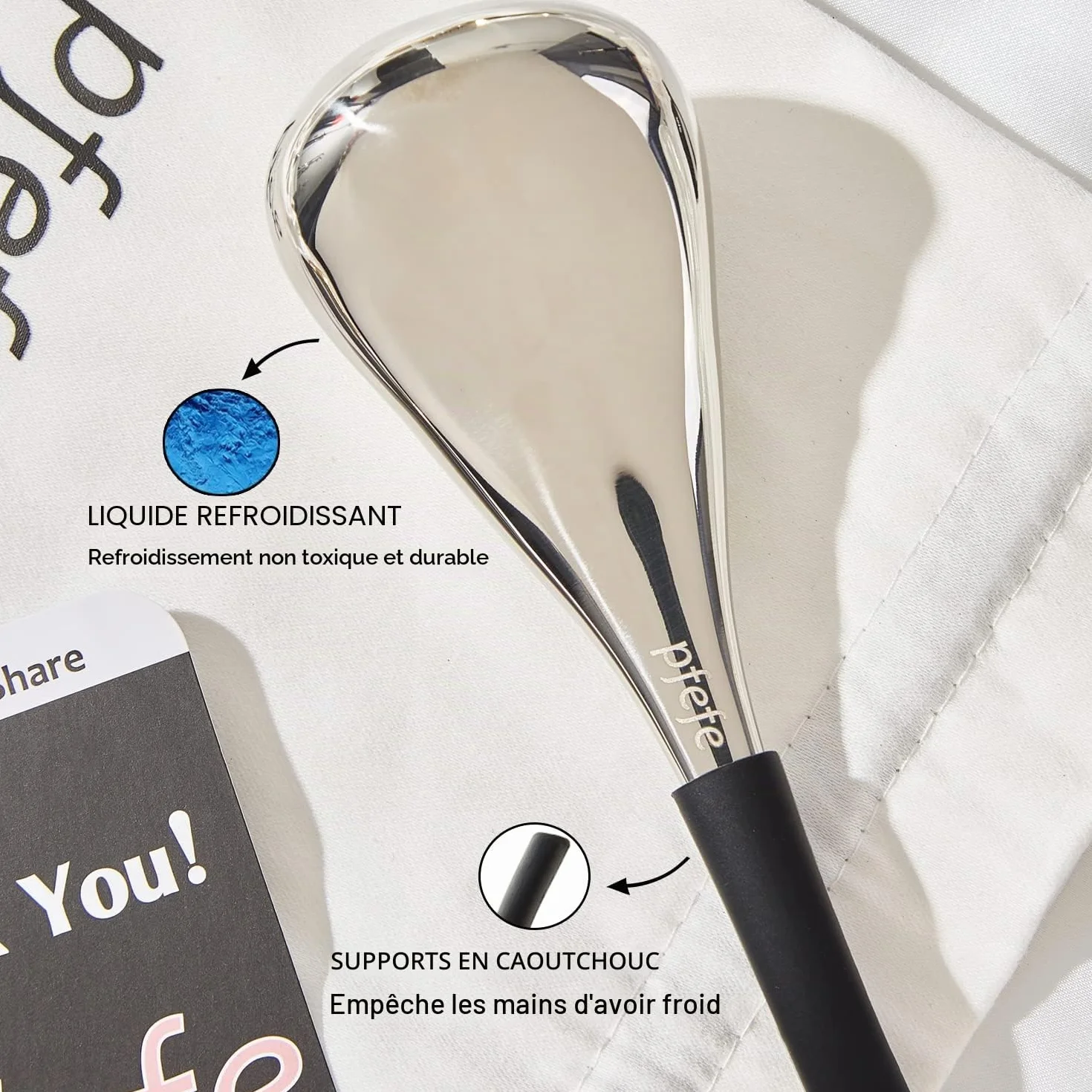 Pfefe Cryo Sticks Ice Globes - Outils de Soins de la Peau du Visage et Des Yeux - Bâtons de Cryo en Acier Inoxydable Pour - Globes de Massage Rafraîchissant Avec étui de Rangement