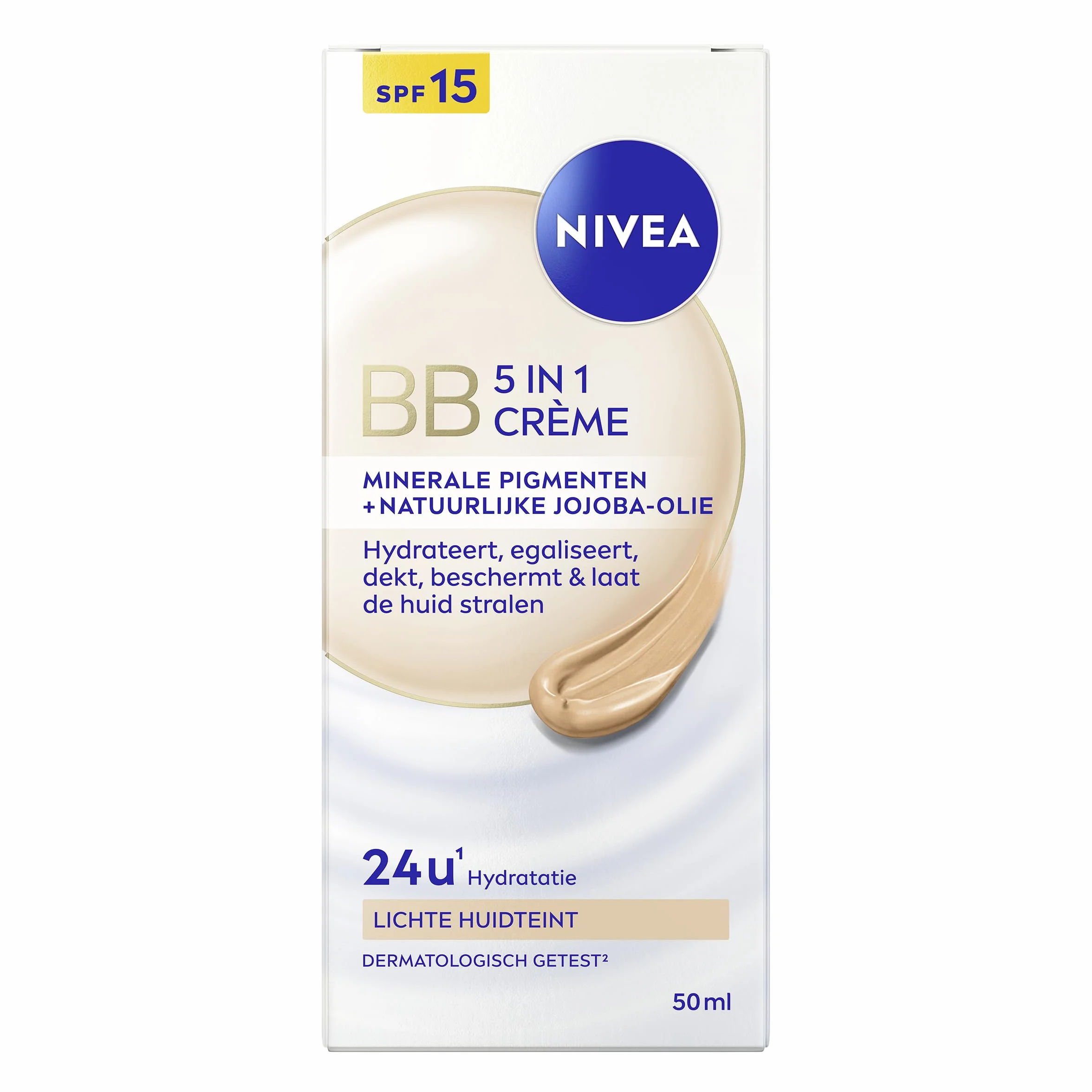 NIVEA BB Crème 5 En 1 Teinte Claire FPS 15 Hydratation 24H Huile De Jojoba Bio 50 ml