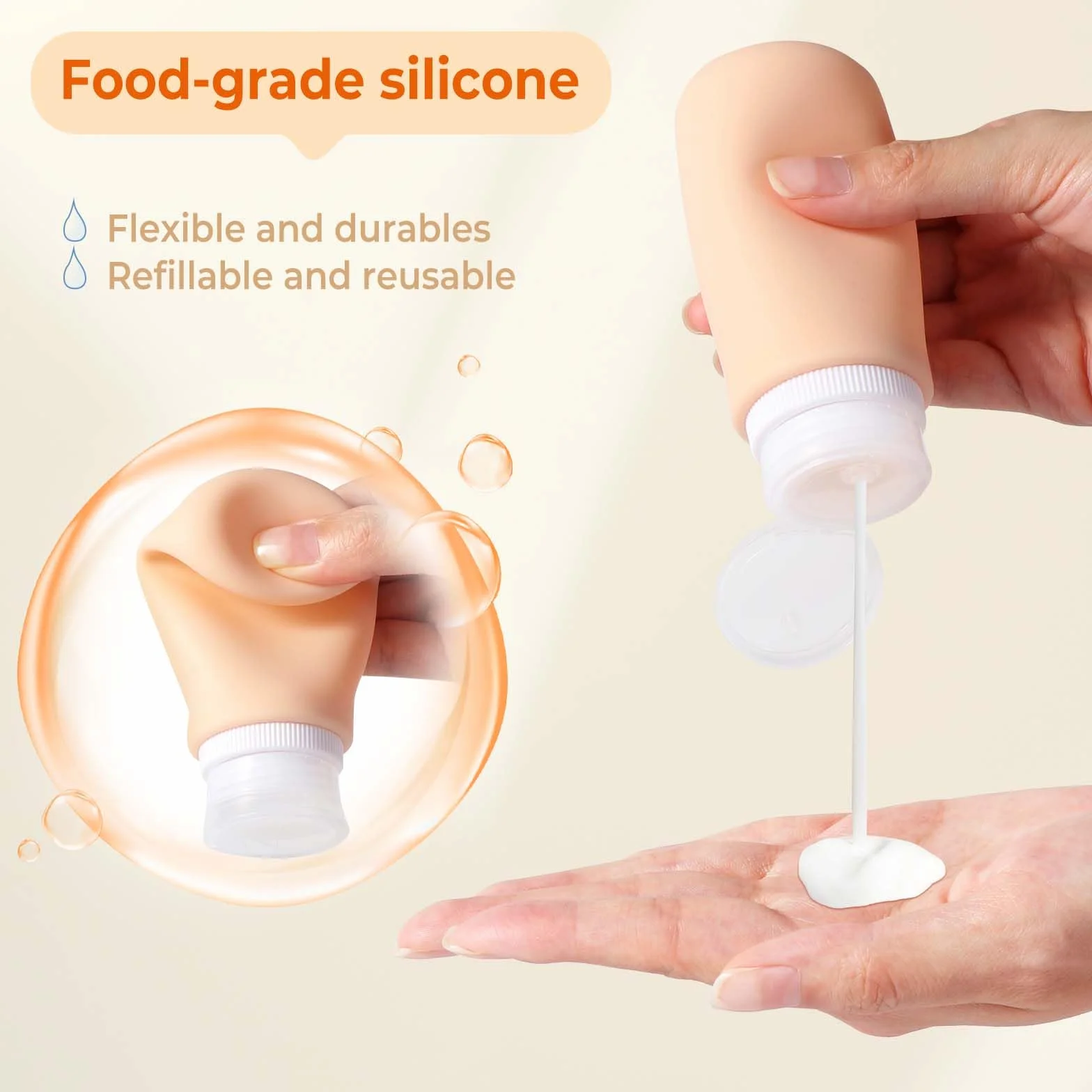 Diboniur Flacon Voyage en Silicone 4 Pièces Kit Avion 98ml Anti-Fuite