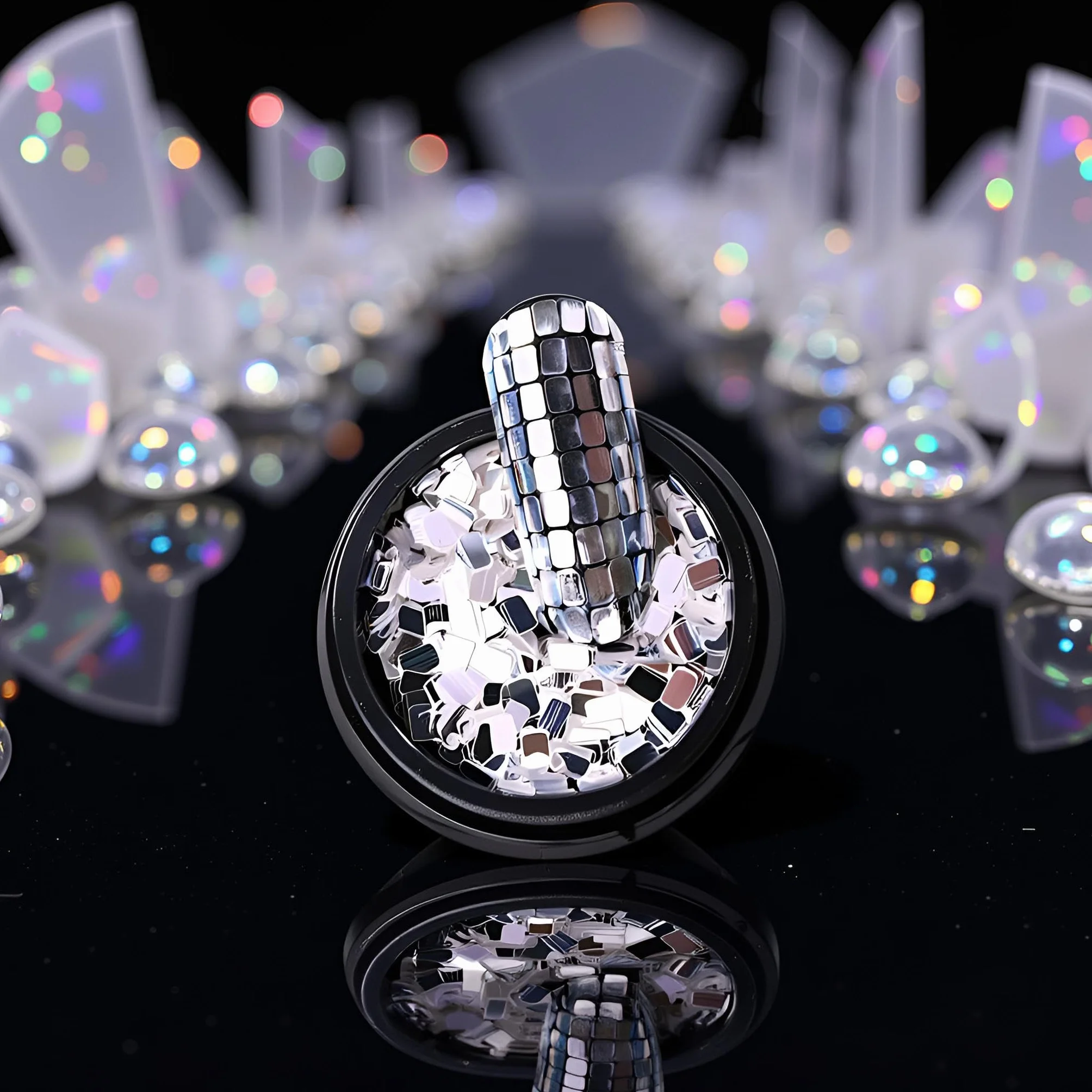 Paillettes carrées argentées décoration ongles maquillage loisirs créatifs kit