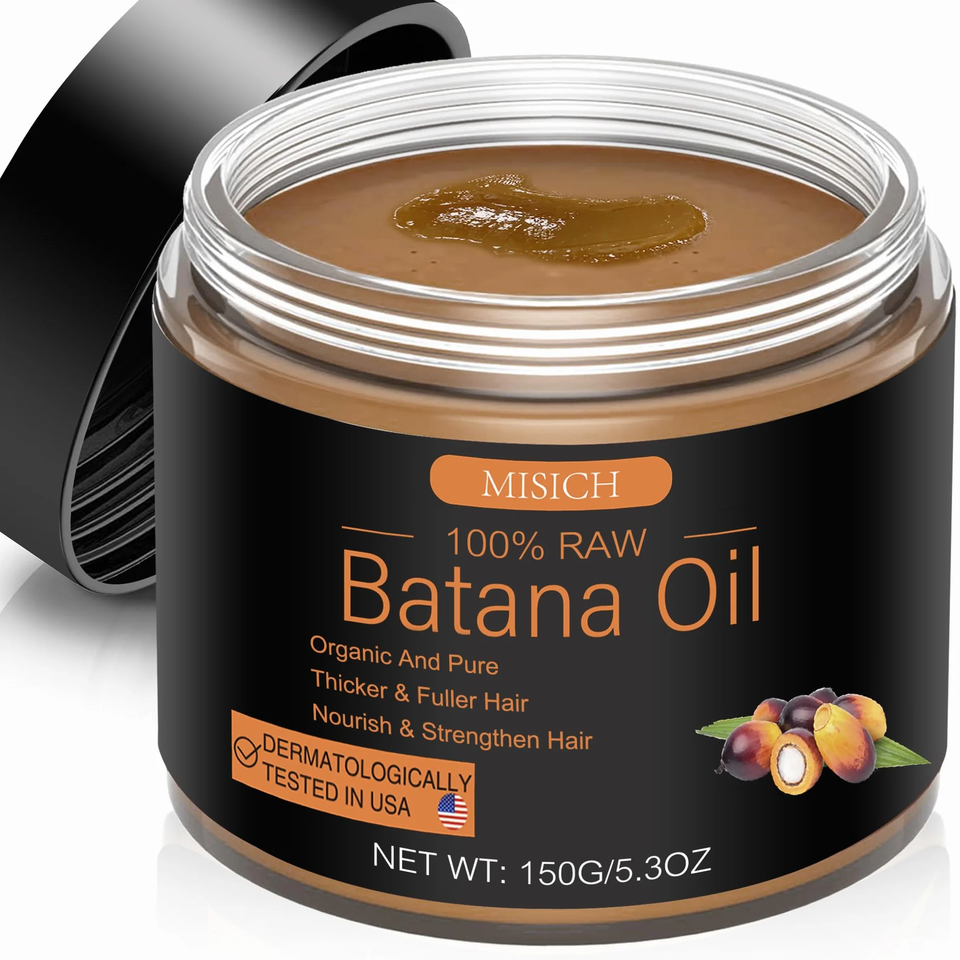 Huile de batana brute pour la croissance des cheveux, pâte botanique pure 100% naturelle, huile biologique non raffinée pour prévenir la perte de cheveux, améliore l'épaisseur des