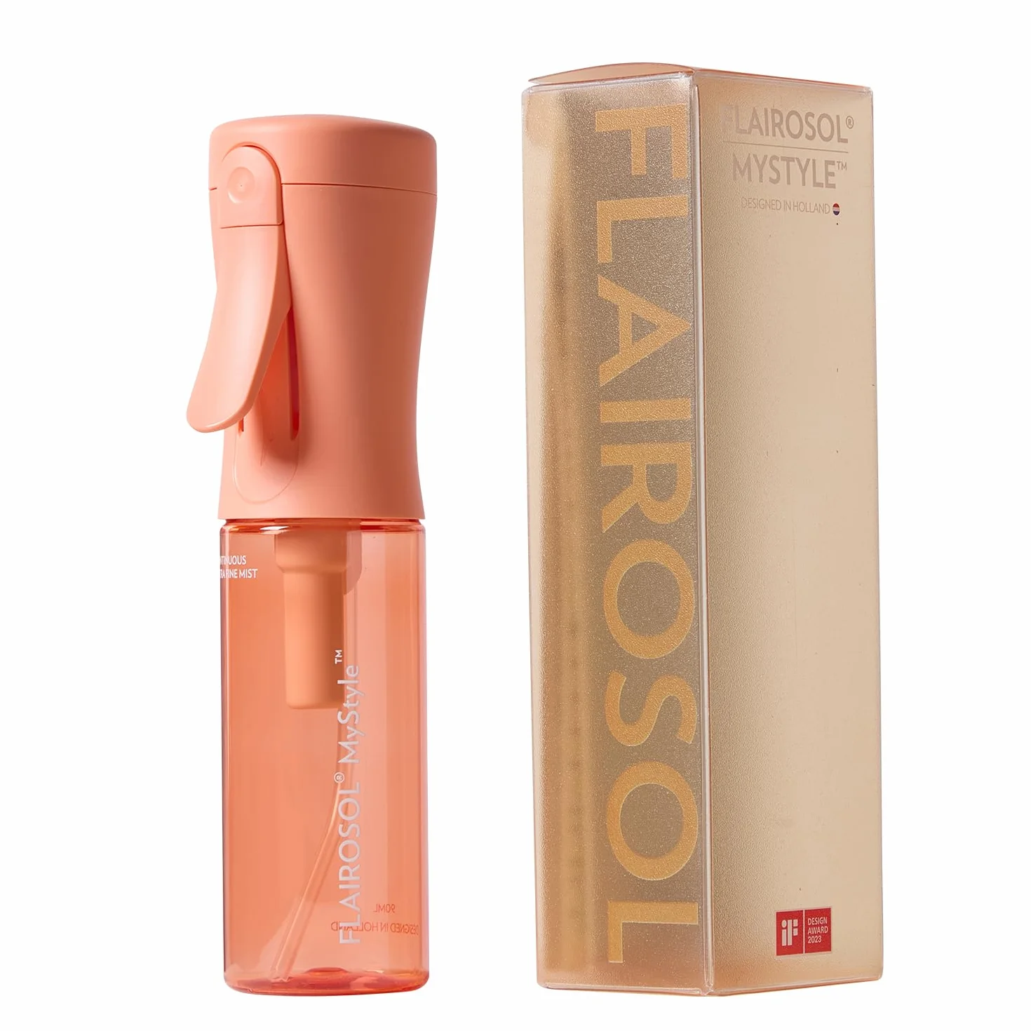 FLAIROSOL Flacon vaporisateur Petit vaporisateur de voyage, brume continue ultra-fine pour le visage, la coiffure, le salon, le nettoyage, les cosmétiques, le tonique facial, 90 ml, orange