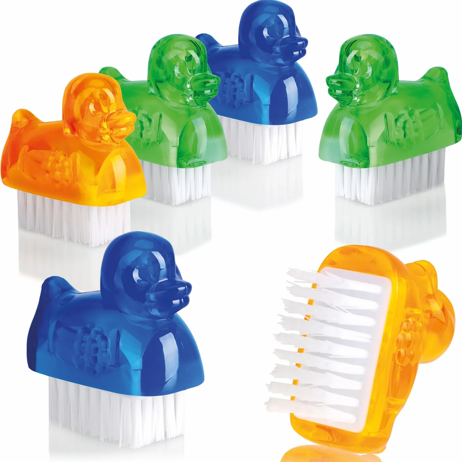 Brosses de Lavage des Mains en Forme de Canard 6 pièces - Brosse à Ongles Multicolore