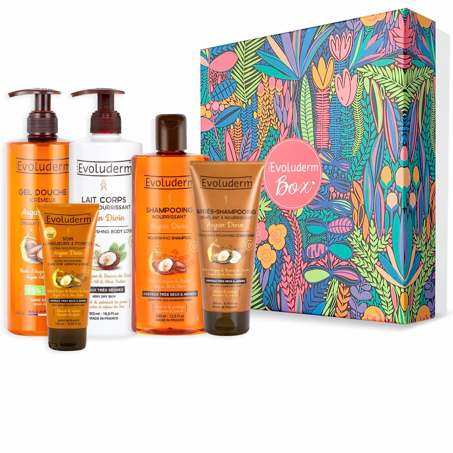 Coffret Cadeau Corps & Cheveux Argan 5 Produits Naturel Végan Made in France Box Magic Forest