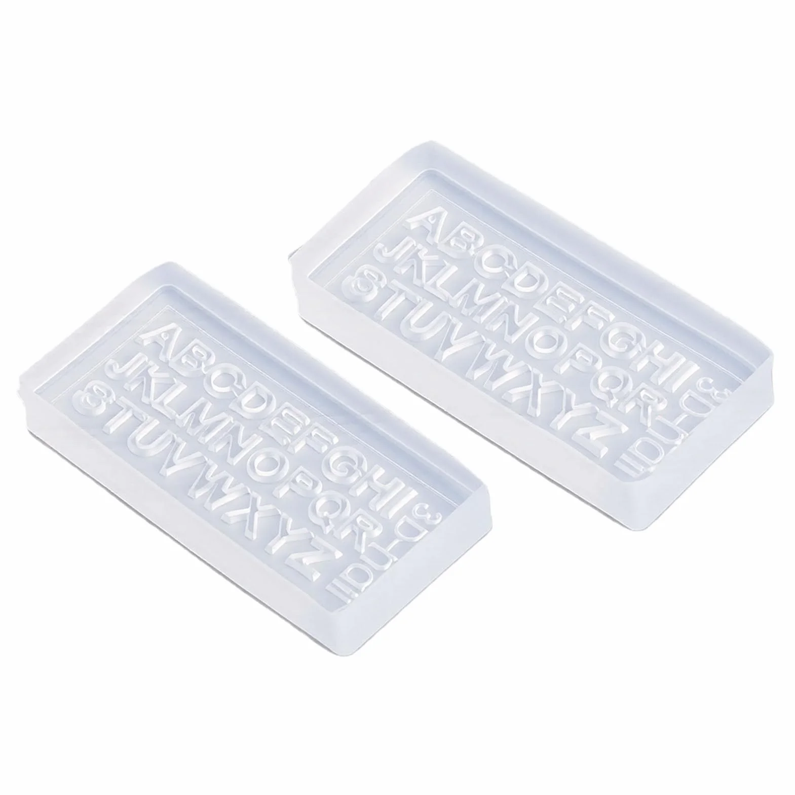 Sonew Moule en Silicone 3D pour Nail Art, 26 Lettres Alphabet, Résine Alimentaire Souple