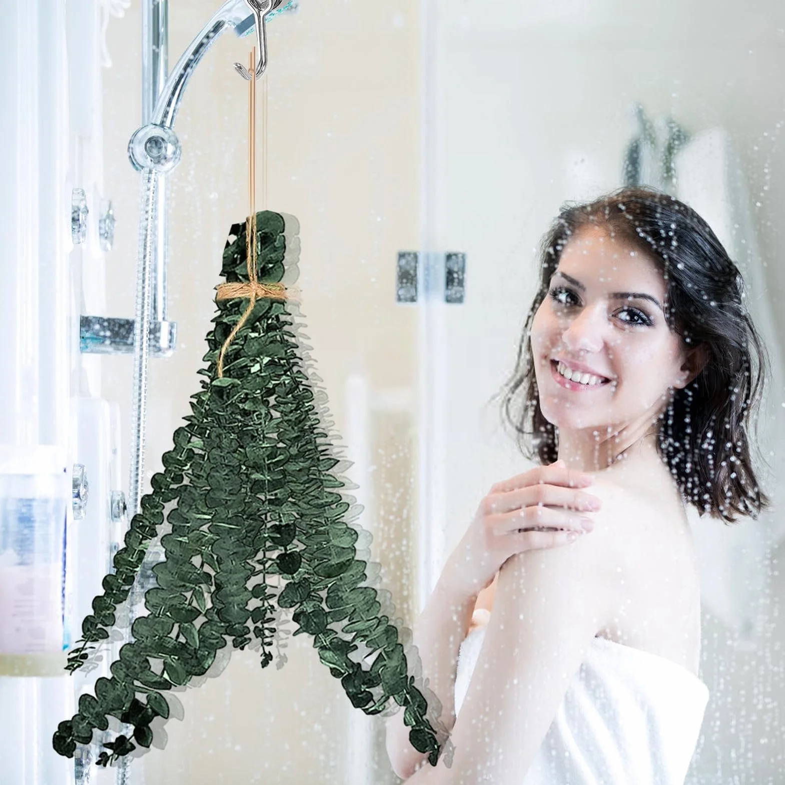 Tiges d'Eucalyptus pour Douche - Naturelles Grand Format 10 Unités, Arrangements Fleurs Sèches Décoration Maison Salle de Bain