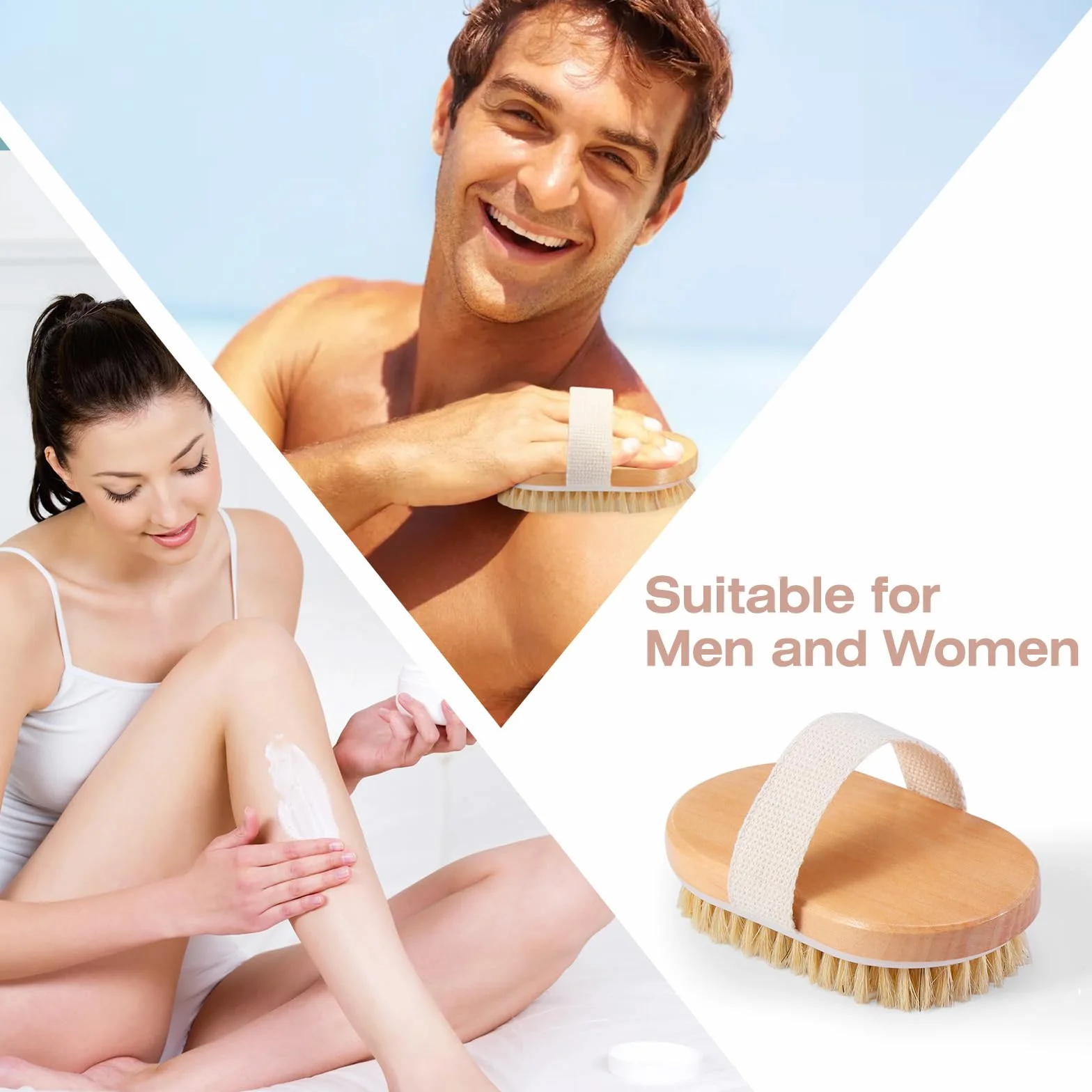 Brosse à Sec Corps pour Drainage Lymphatique Anti-cellulite Exfoliante Circulation Sanguine