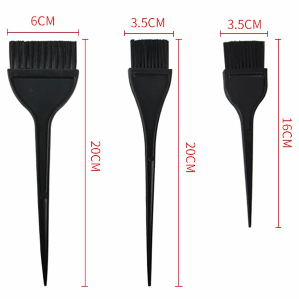 Lot de 3 pinceaux de coloration cheveux, brosse teinture applicateur