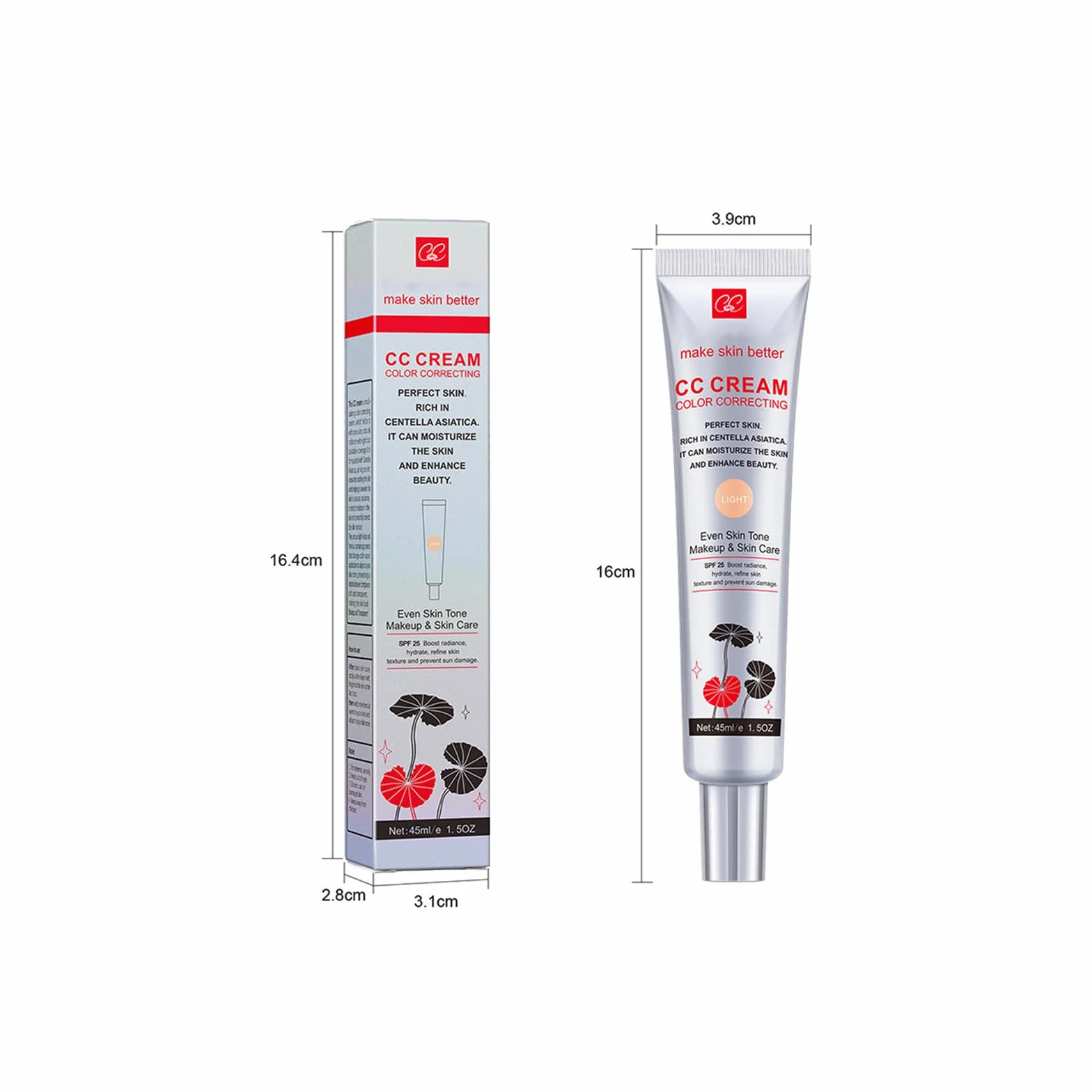 Crème teintée visage correctrice hydratante 45 ml Clair