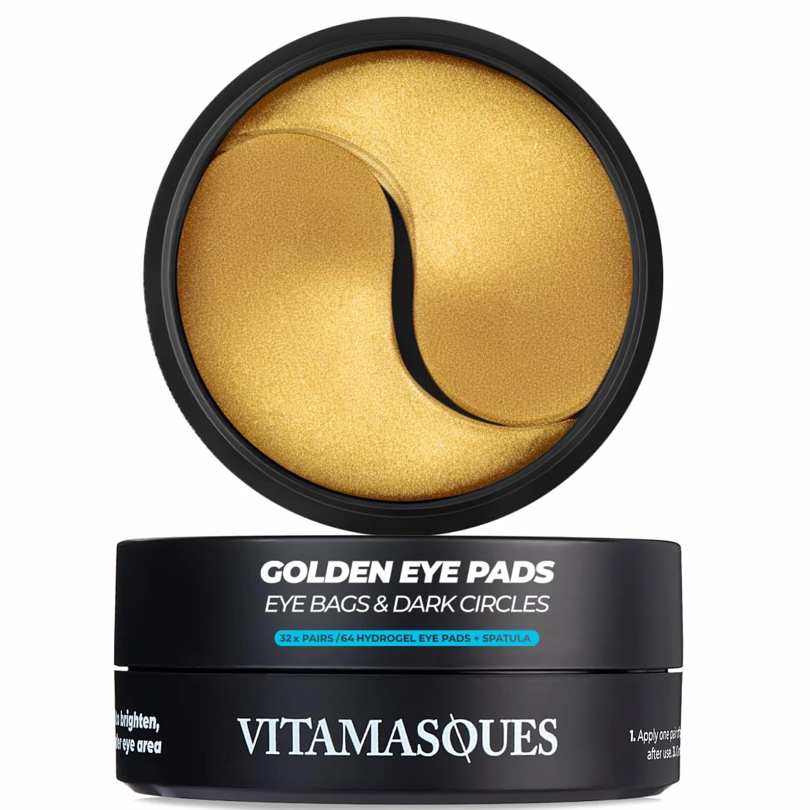 Patchs hydrogel dorés Vitamasques pour yeux gonflés - 32 paires/64 patchs