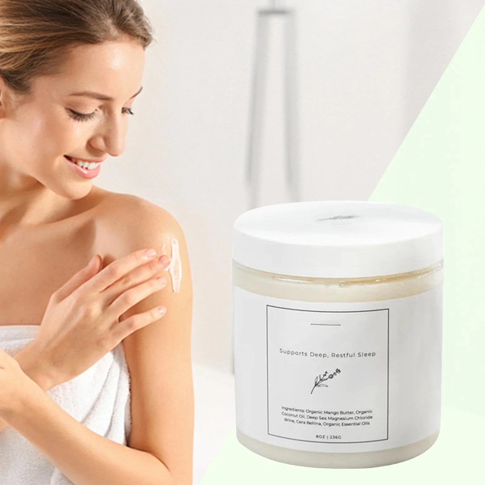 Crème au magnésium pour les soins de la peau, baume nourrissant pour le corps, crème naturelle pour peau sèche, beurre hydratant pour le corps, 114 g avec 3 ans de durée de vie