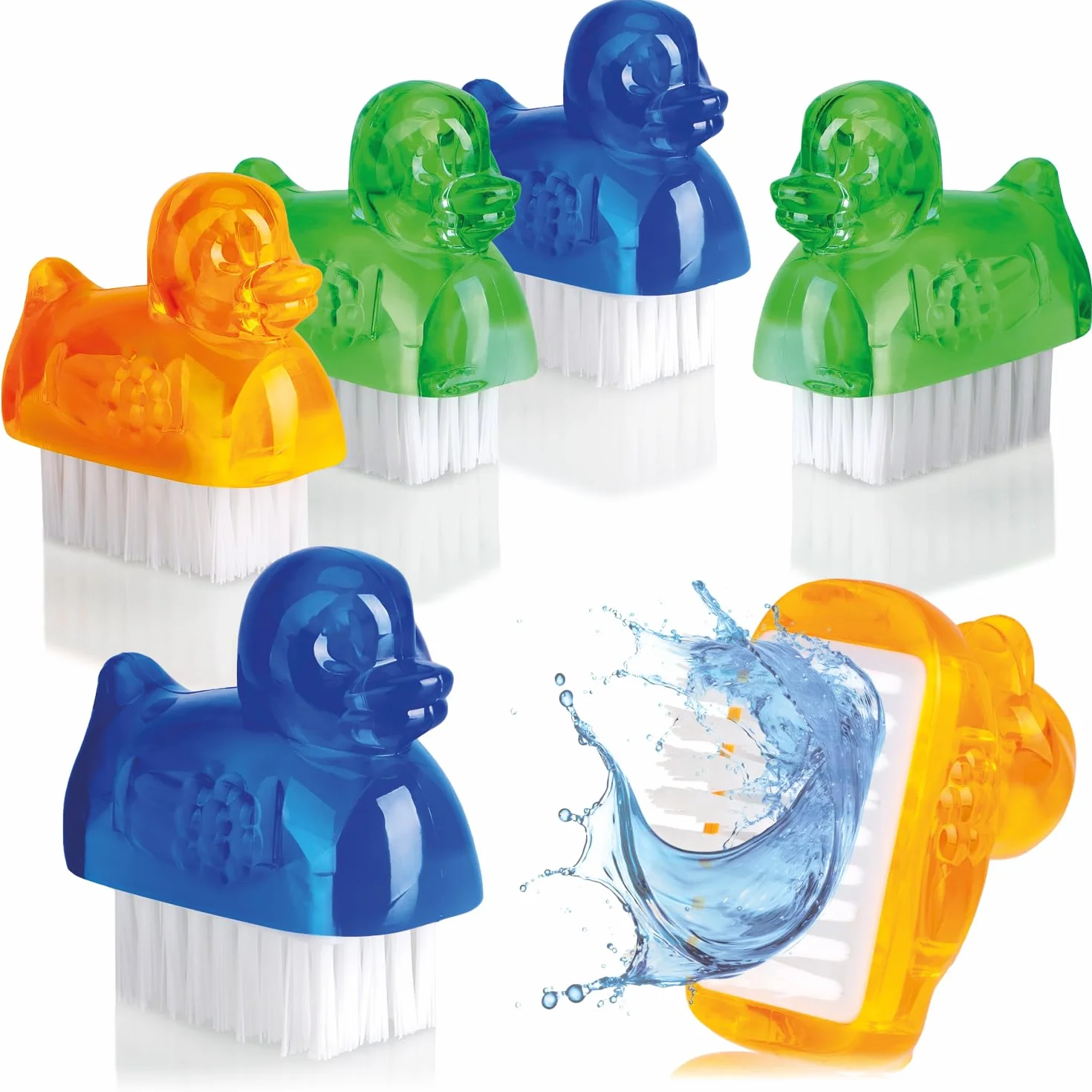 Brosses de Lavage des Mains en Forme de Canard 6 pièces - Brosse à Ongles Multicolore