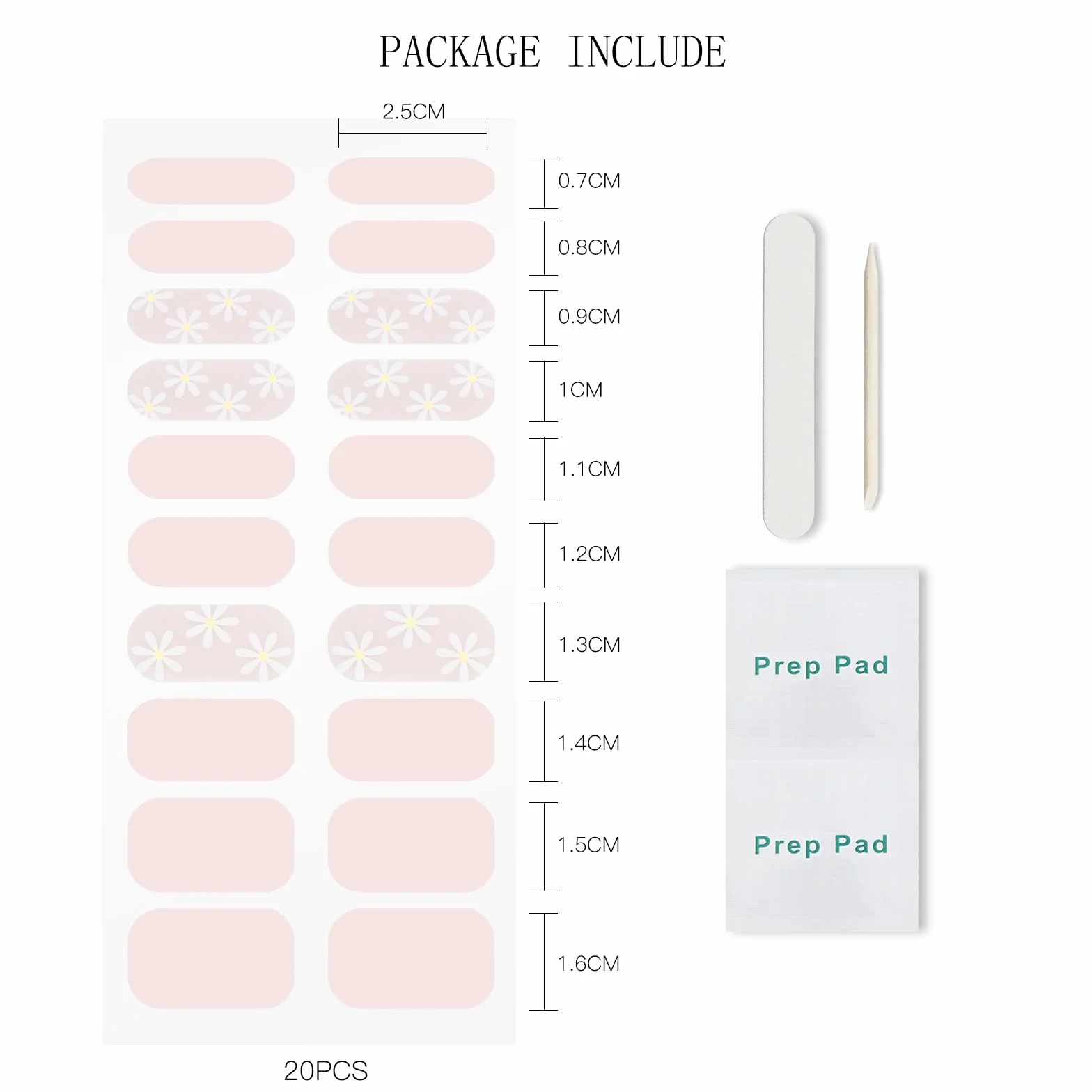 Gel Nail Art Stickers Autocollant Ongles Fleur Rose Semi-durci Manucure