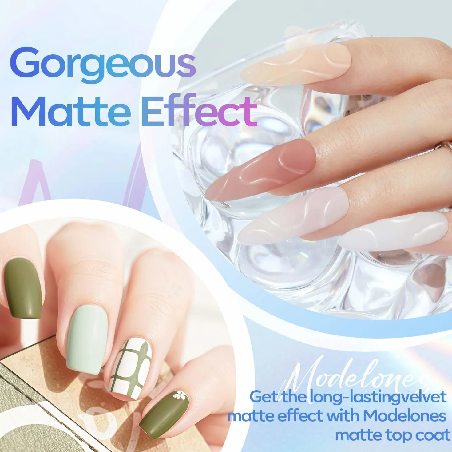 Modelones Matte Top Coat Vernis Semi Permanent 15ML No Wipe Gel UV Nail Art