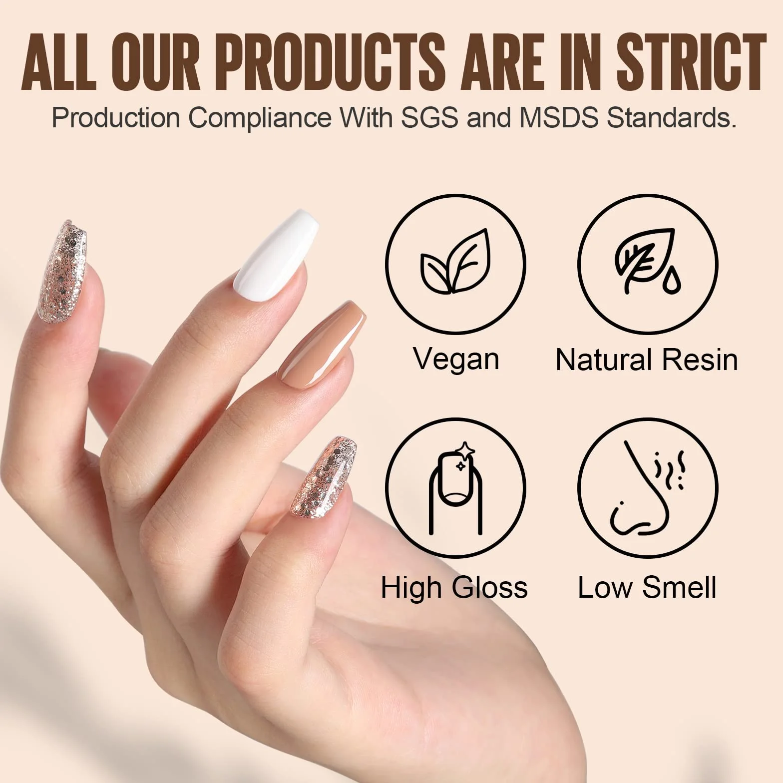 TOMICCA Vernis Semi Permanent Base et Top Coat UV Gel 2x8ML No Wipe