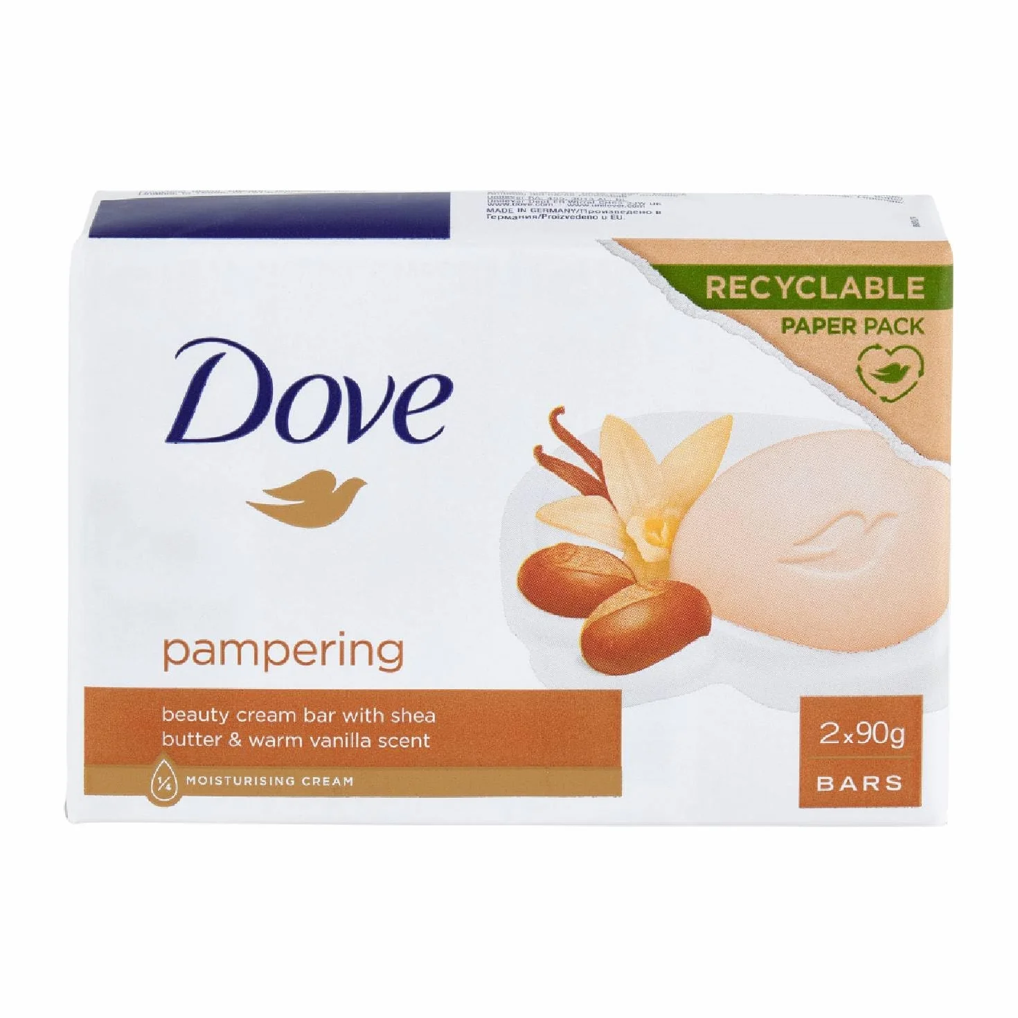 Dove Purely Lot de 6 savons Pampering au beurre de karité 100 g