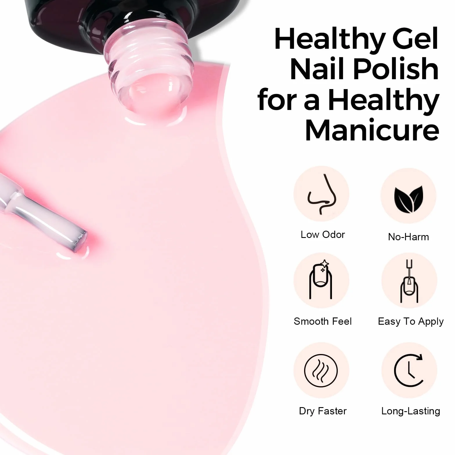 TOMICCA Vernis Semi Permanent Kit 4 Couleurs Transparent Nude Pink Blanc Laiteux Vernis à Ongles Gel UV 8ml