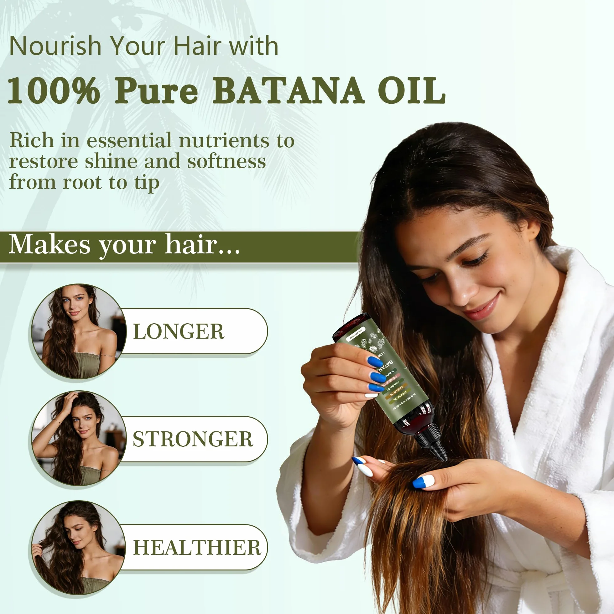 Huile de Batana brute 100% pure naturelle du Honduras pour croissance cheveux