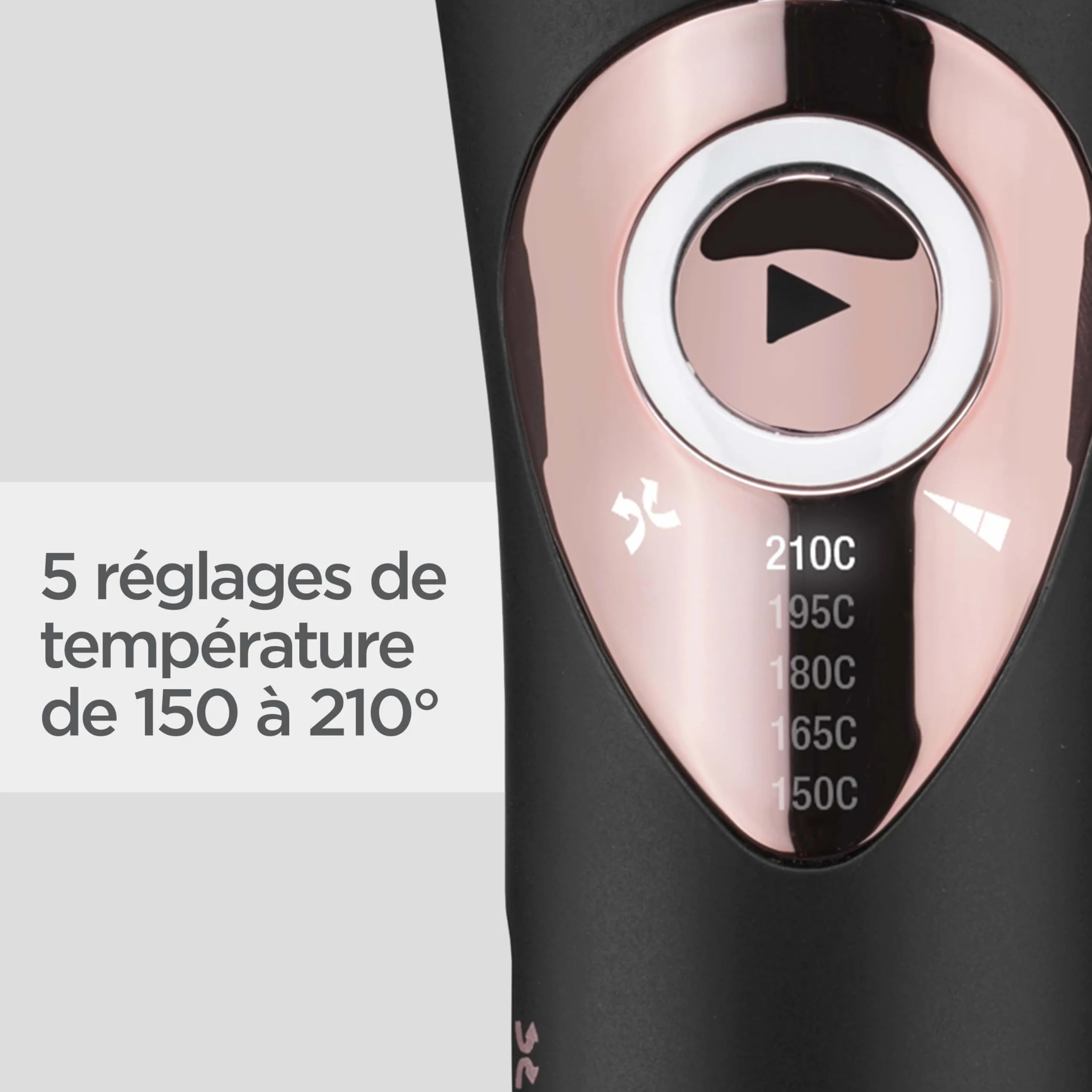 BaByliss Curl Secret Lite Boucleur automatique 5 réglages température 210° Noir Rose Gold C1031E