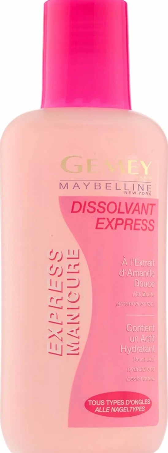Maybelline New York Dissolvant Express Manucure Hydratant Acétone Amande Douce 125 ml