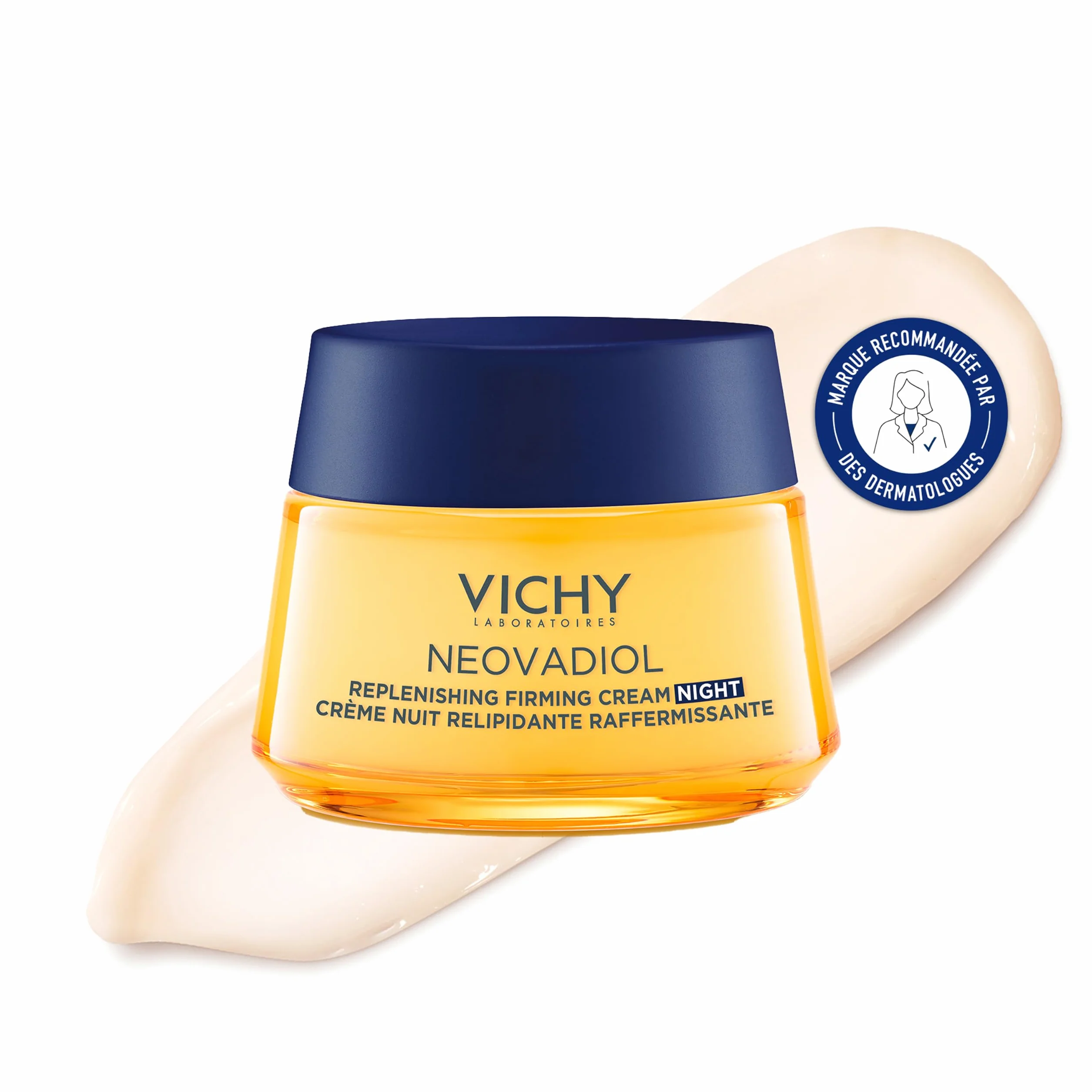 Vichy - NEOVADIOL - Crème de Nuit Relipidante Raffermissante Post-Ménopause - Enrichie en Eau Volcanique de Vichy, Proxylane et Niacinamide - Crème de Nuit Visage anti-âge - Peaux Matures