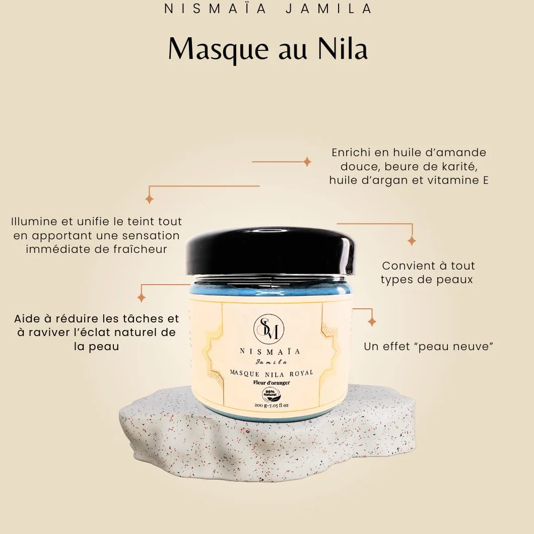Coffret Rituel Hammam Nila Royal Savon Noir Argan Gommage Exfoliant Amande Douce Masque Beurre de Karité Vitamine E Corps Visage