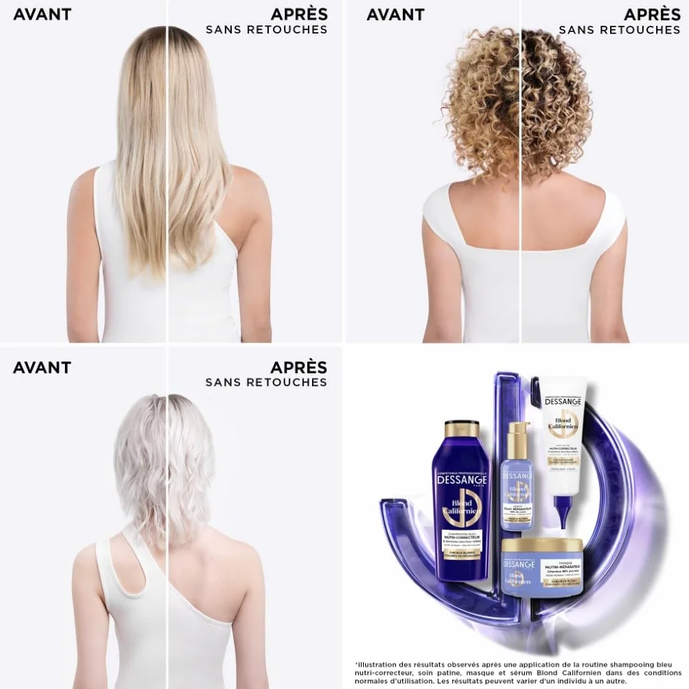 DESSANGE Masque Cheveux Nutri-Réparateur Blond Californien Acide Lactique & Miel De Manuka 280ml