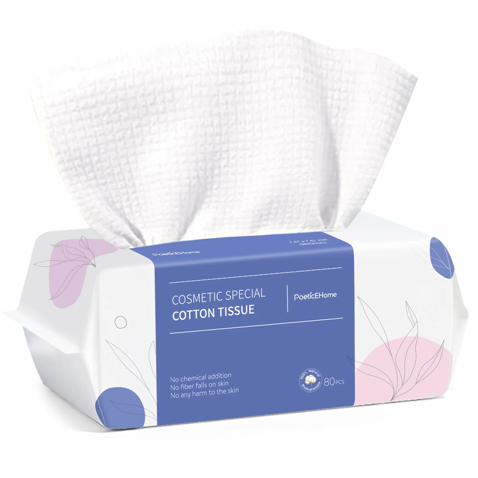 PoeticEHome Serviette jetable visage épais absorbant coton biodégradable lingettes sèches nettoyage démaquillage