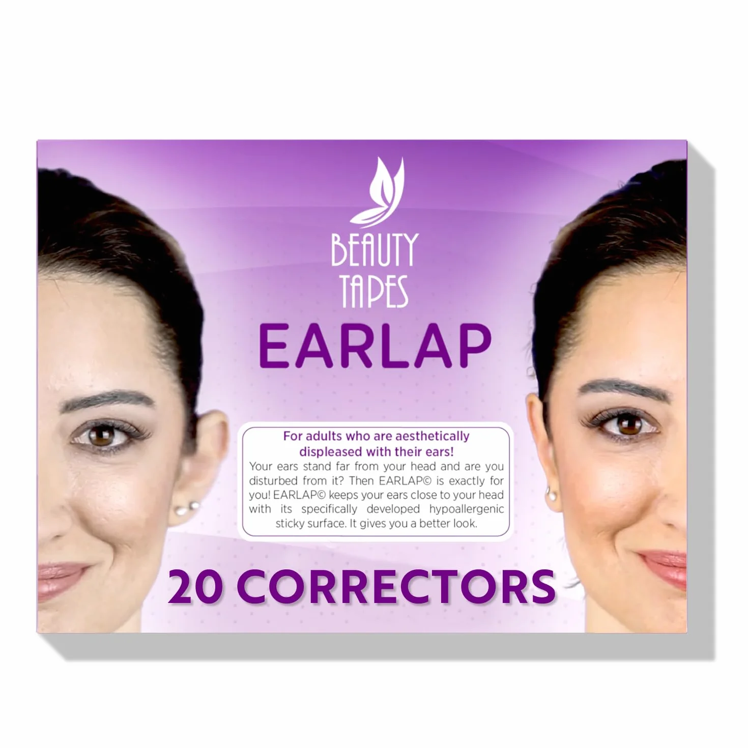 EARLAP MAXHOLD Correcteur cosmétique pour oreilles décollées, Oreille, Correcteur d'oreille décollée pour homme et femme, Naturel et efficace, 20 pièces incluses, Utilisation quotidienne,