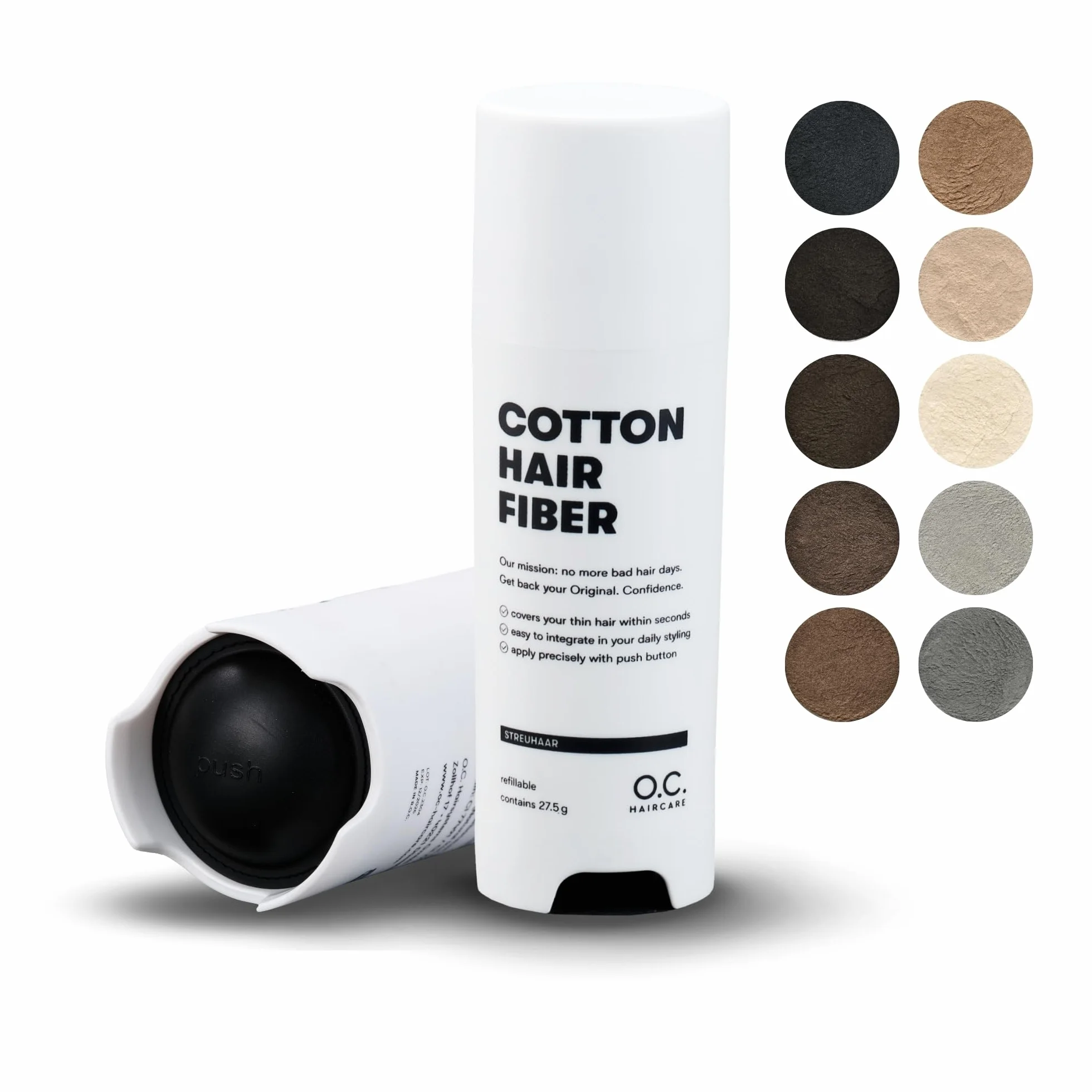 O.C. HAIRCARE Cheveux dispersés pour épaissir les cheveux - Pour les zones chauves en haut et en arrière - Recommandé par les salons - 11 couleurs - Cheveux résistants