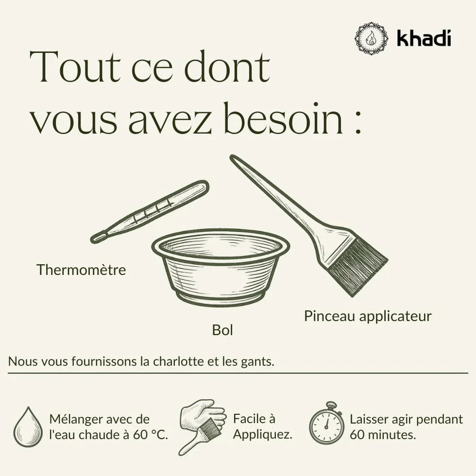 khadi CHÂTAIN NOISETTE Coloration végétale 100g naturelle 100%