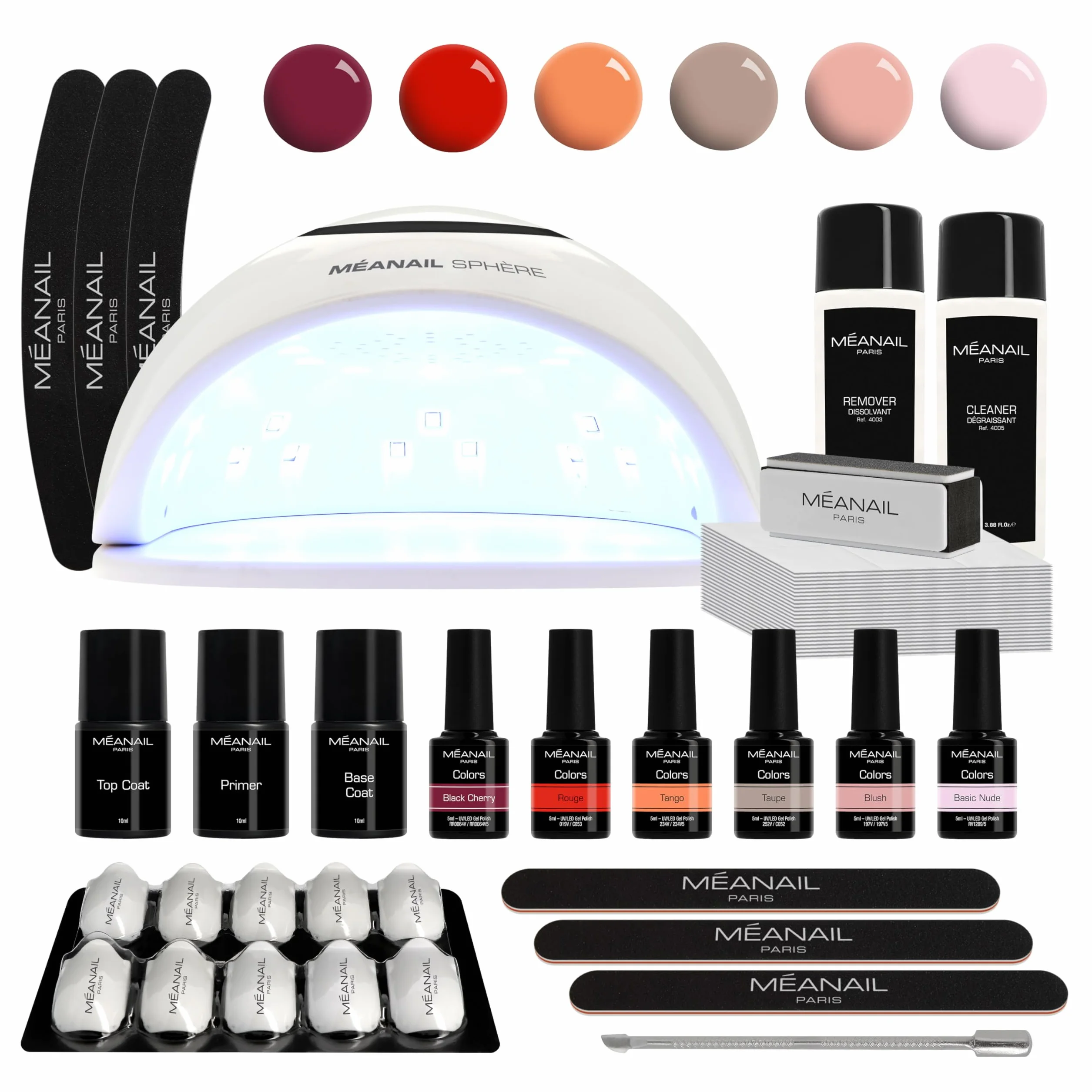 MEANAIL Paris Kit Manucure Complet Vernis Semi Permanent Lampe LED 6 Vernis à Ongles Coffret Sphère