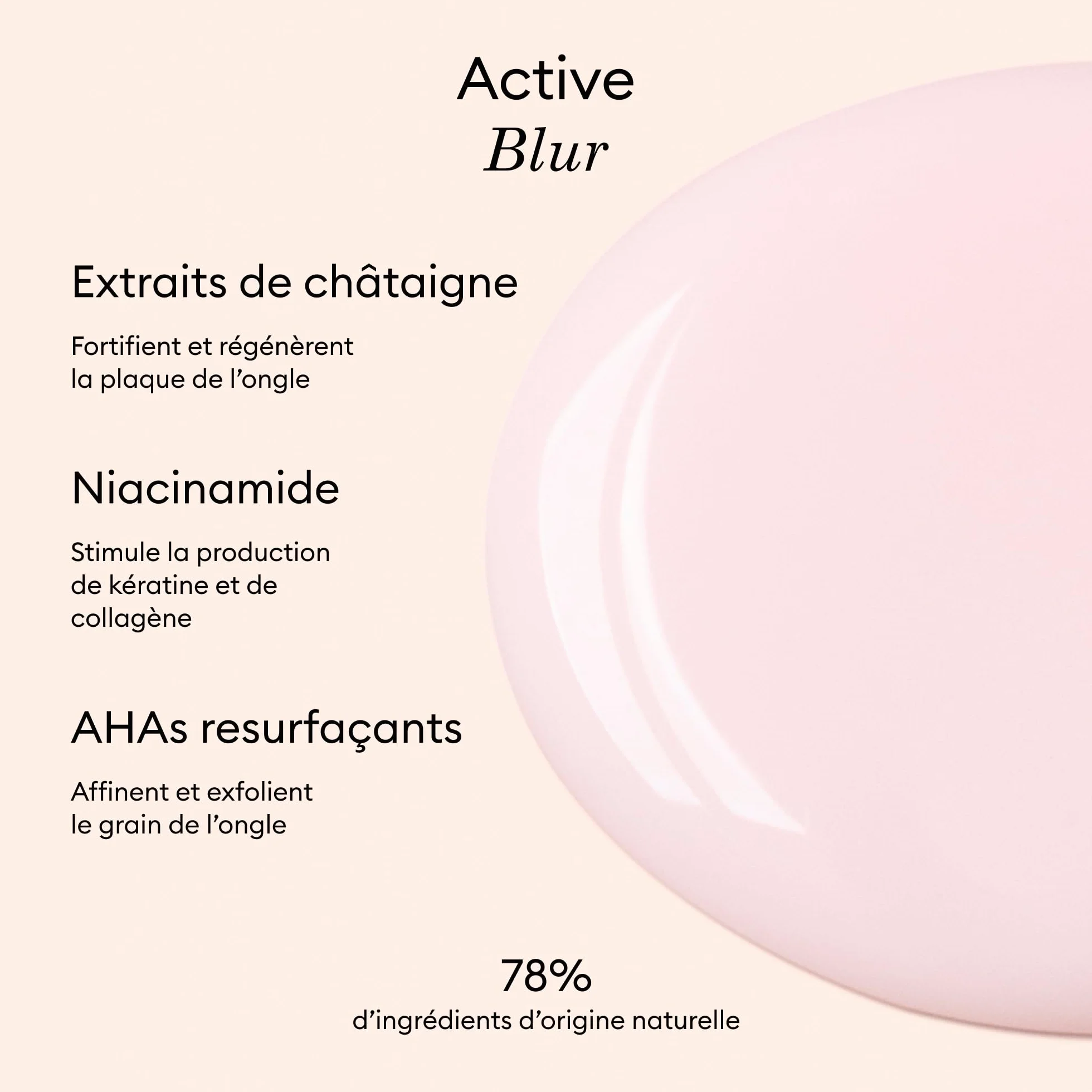 Manucurist Vernis à Ongles Soin Floutant Active Blur Rose Poudré Mat Bio-Sourcé Durcisseur Ongle Perfecteur Effet Mat Velouté Fortifiant Lissant