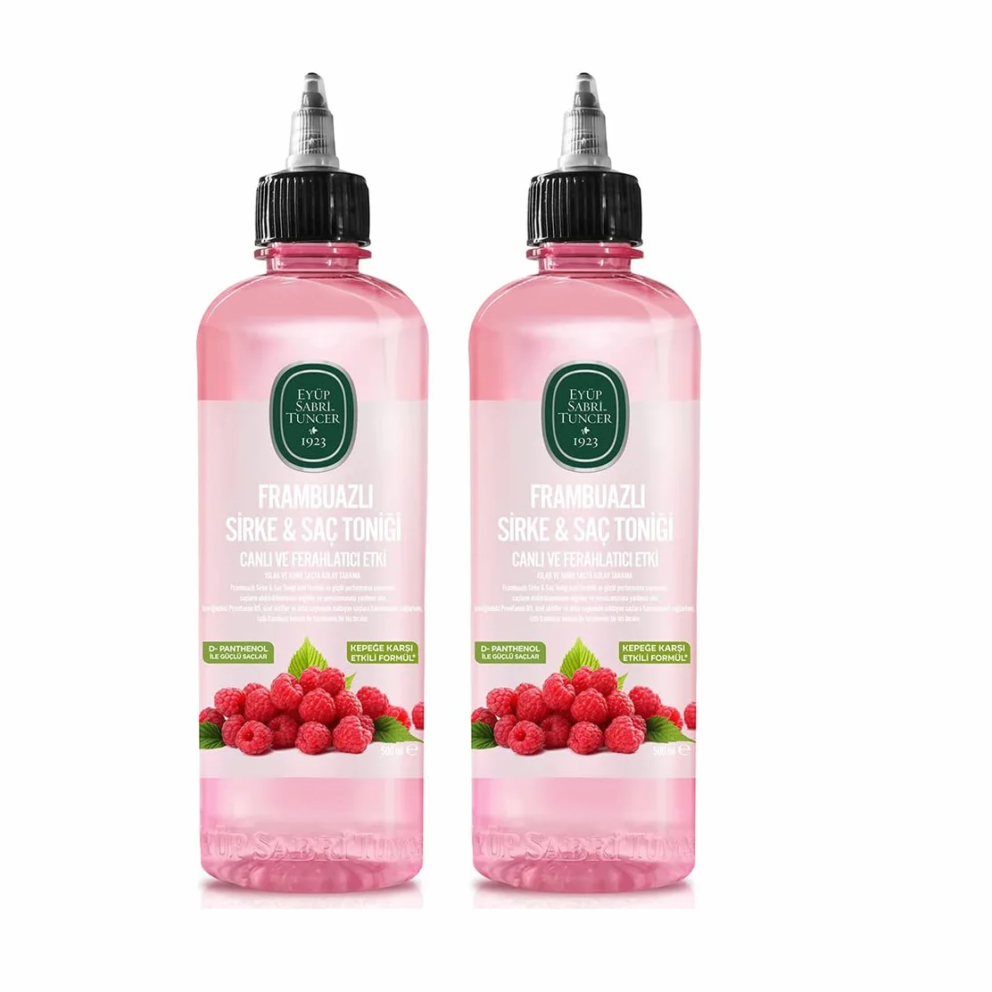 Eyüp Sabri Tuncer Vinaigre de Framboise et Tonique pour Cheveux 500 ml (2 Bouteilles)